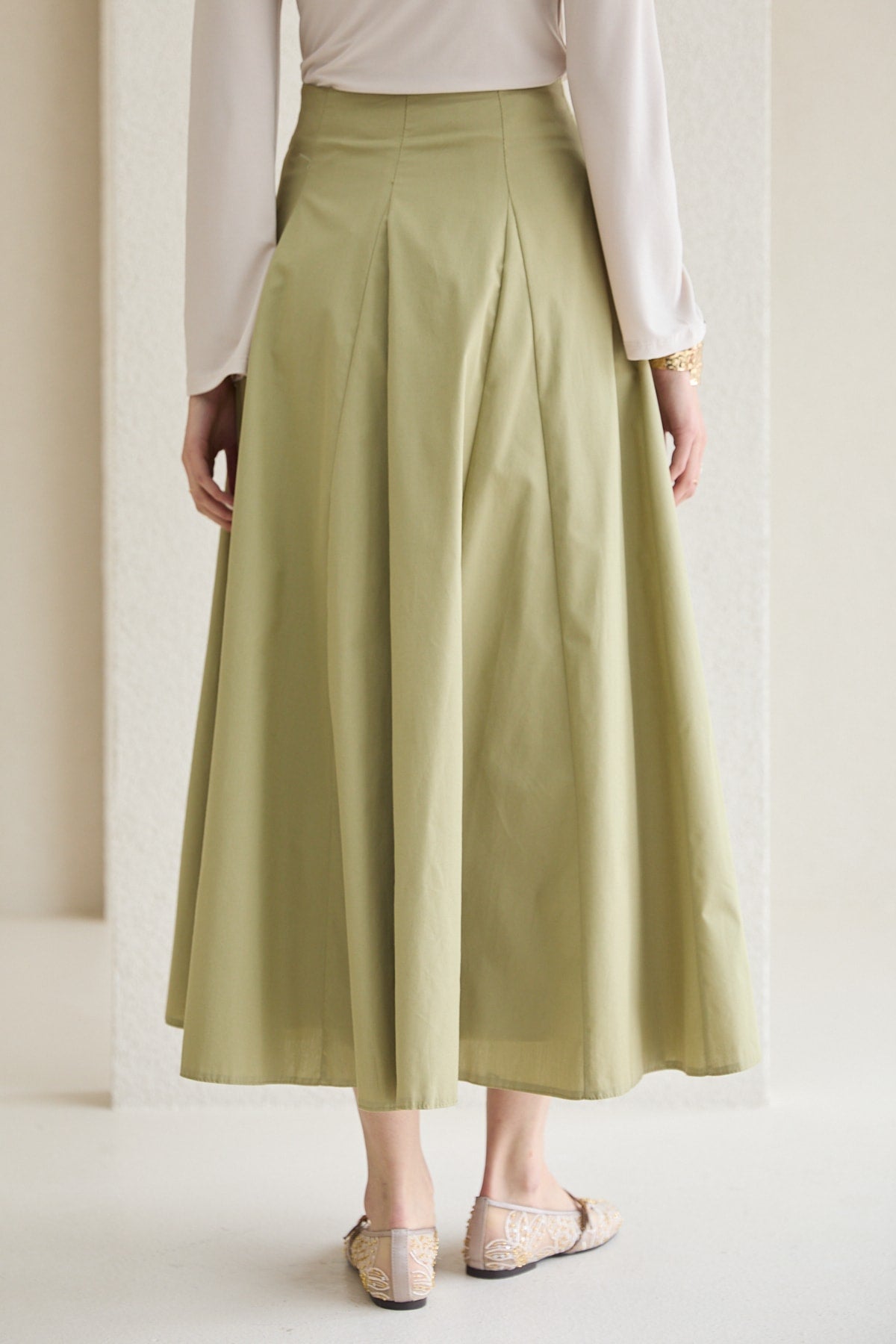 Parçalı Poplin Etek 32-2776