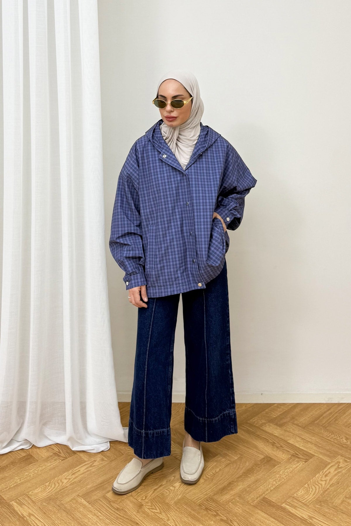 Ekose Çıtçıtlı Yağmurluk 3-4590