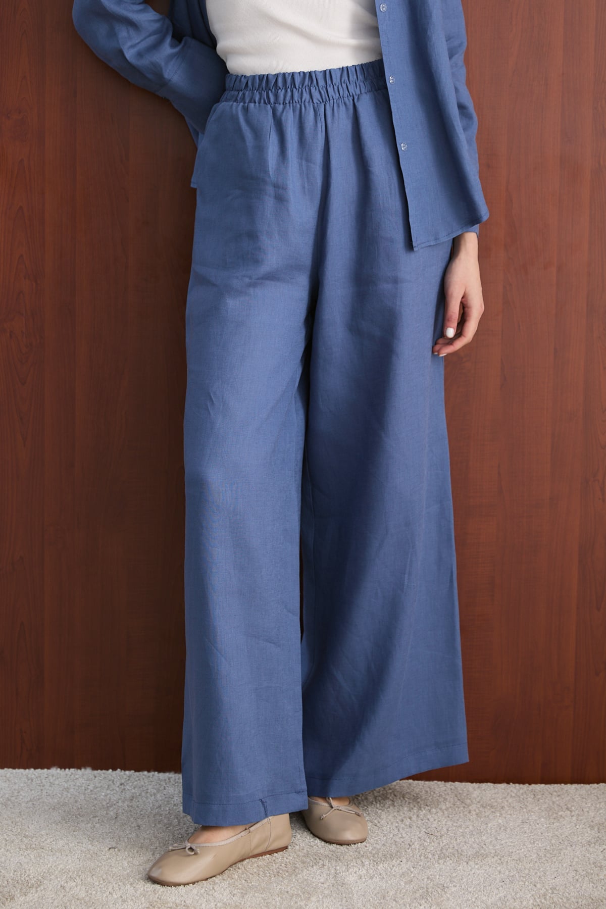 Keten Pantolon 32-2765-1 Kadın Pantolon