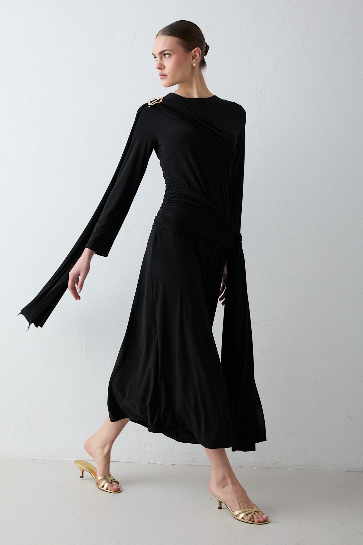 Likralı Bağlamalı Elbise 32-2663