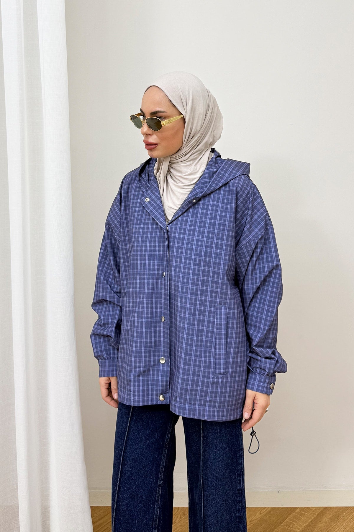 Ekose Çıtçıtlı Yağmurluk 3-4590