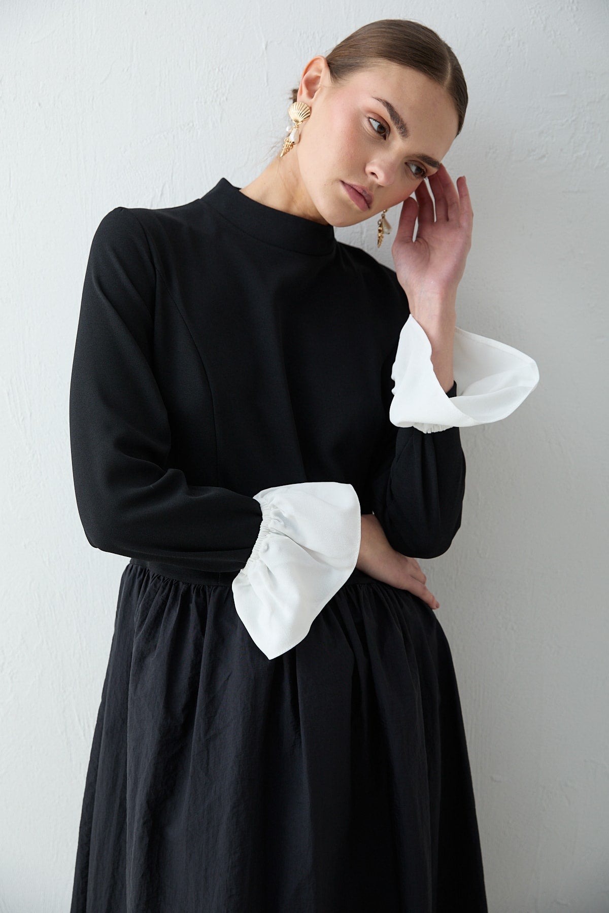 Seyyar Kol Manşetli Elbise 32-2678