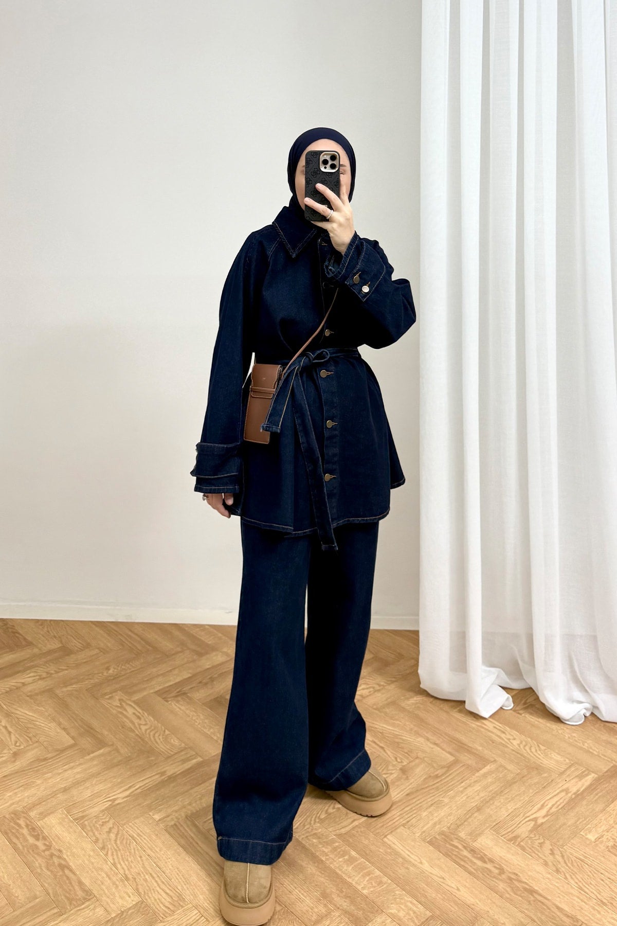 Kuşaklı Denim Takım 4-62808