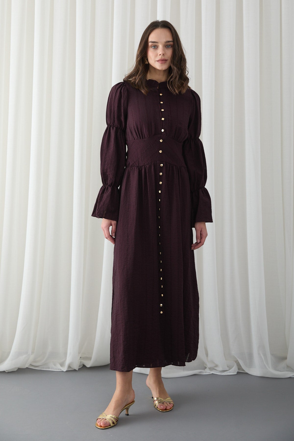 Beli Korsaj Detaylı Elbise 32-2835
