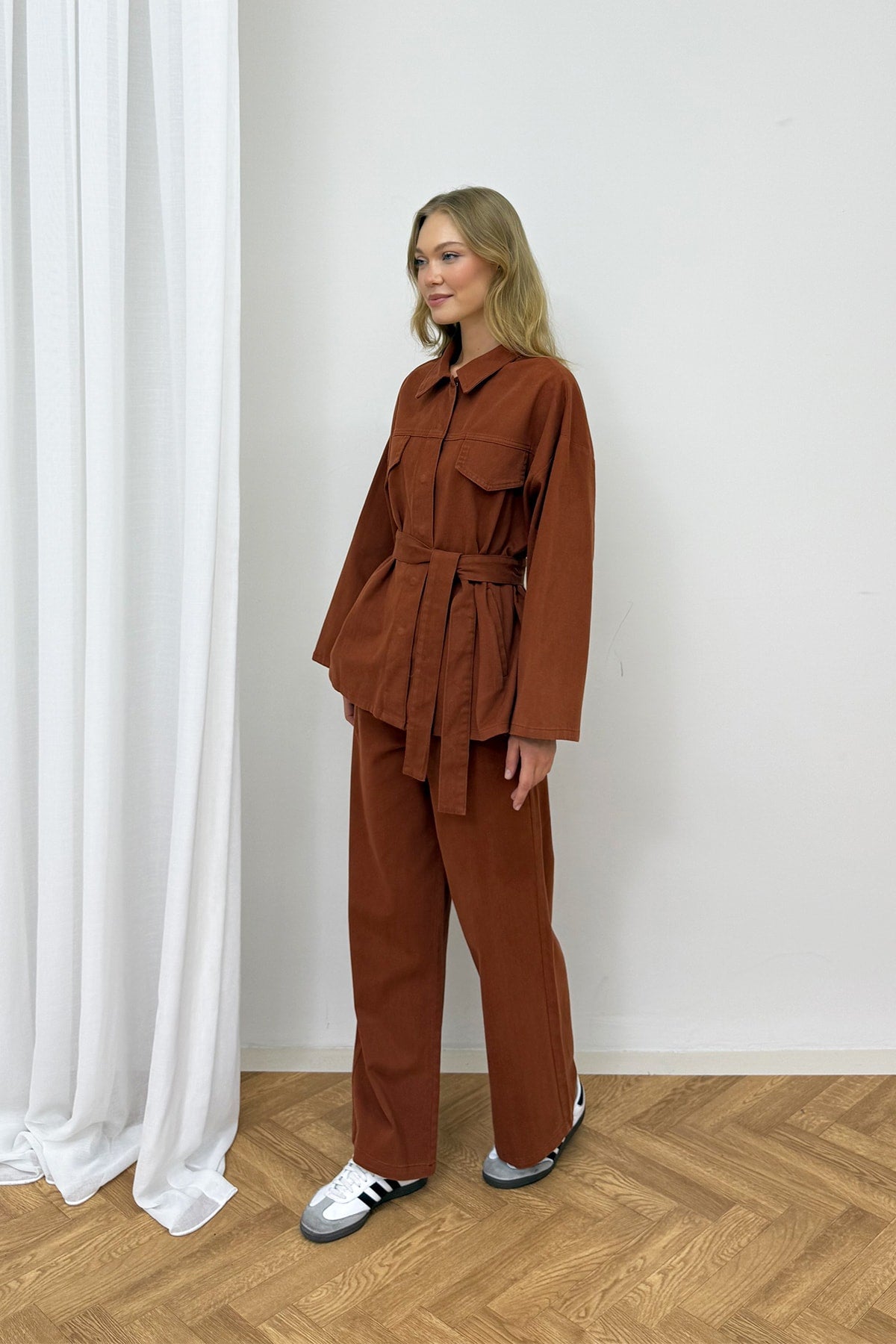 Gabardin Kuşaklı Takım 12-8843