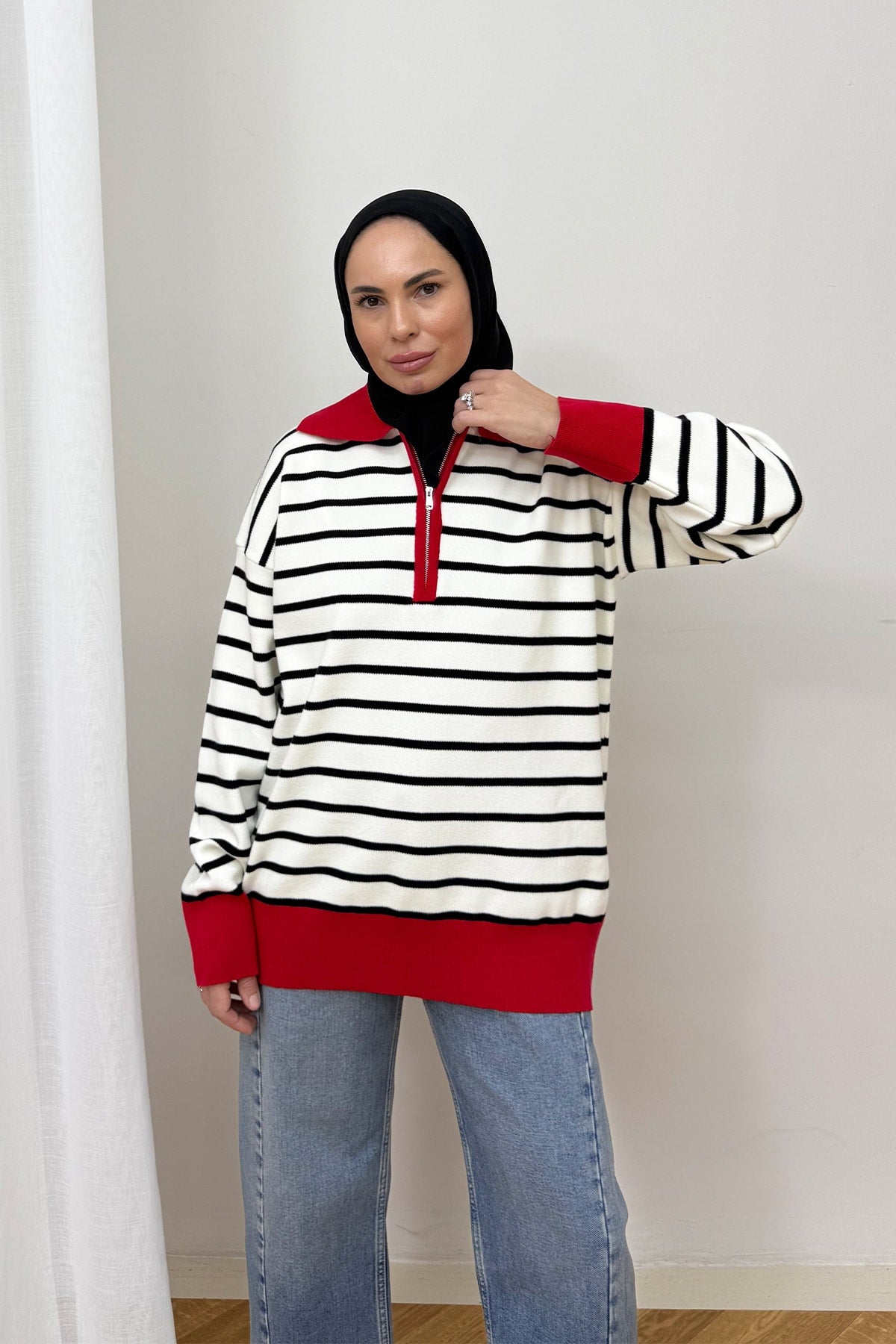 Çizgili Triko Kazak 87-26282
