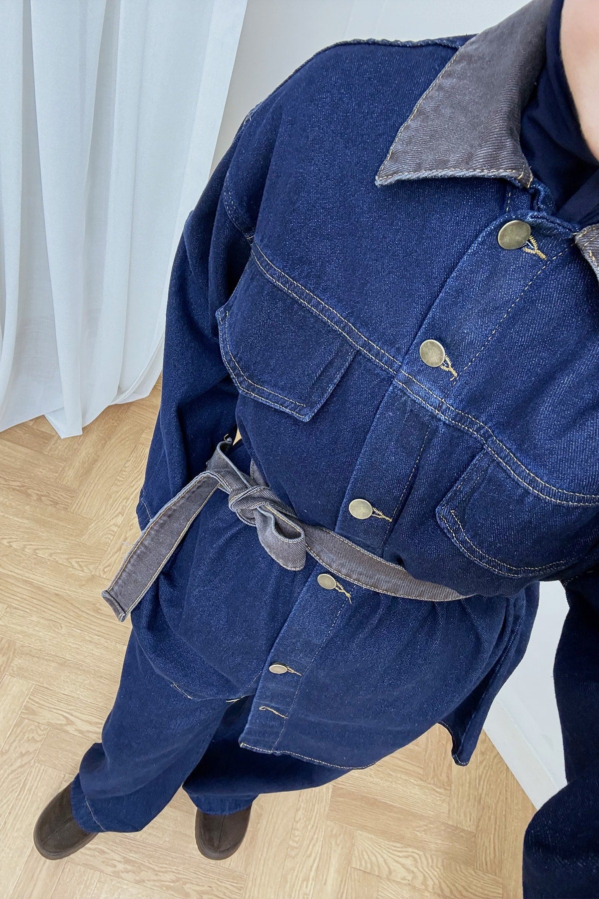 Düğmeli Denim Takım 4-62807
