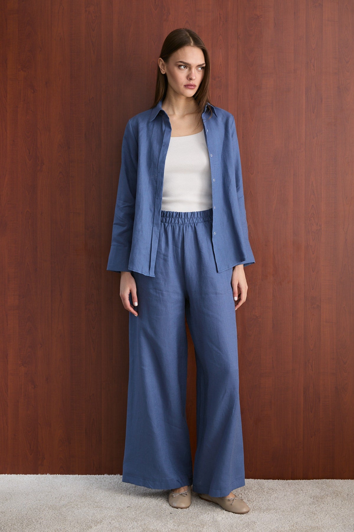 Keten Pantolon 32-2765-1 Kadın Pantolon