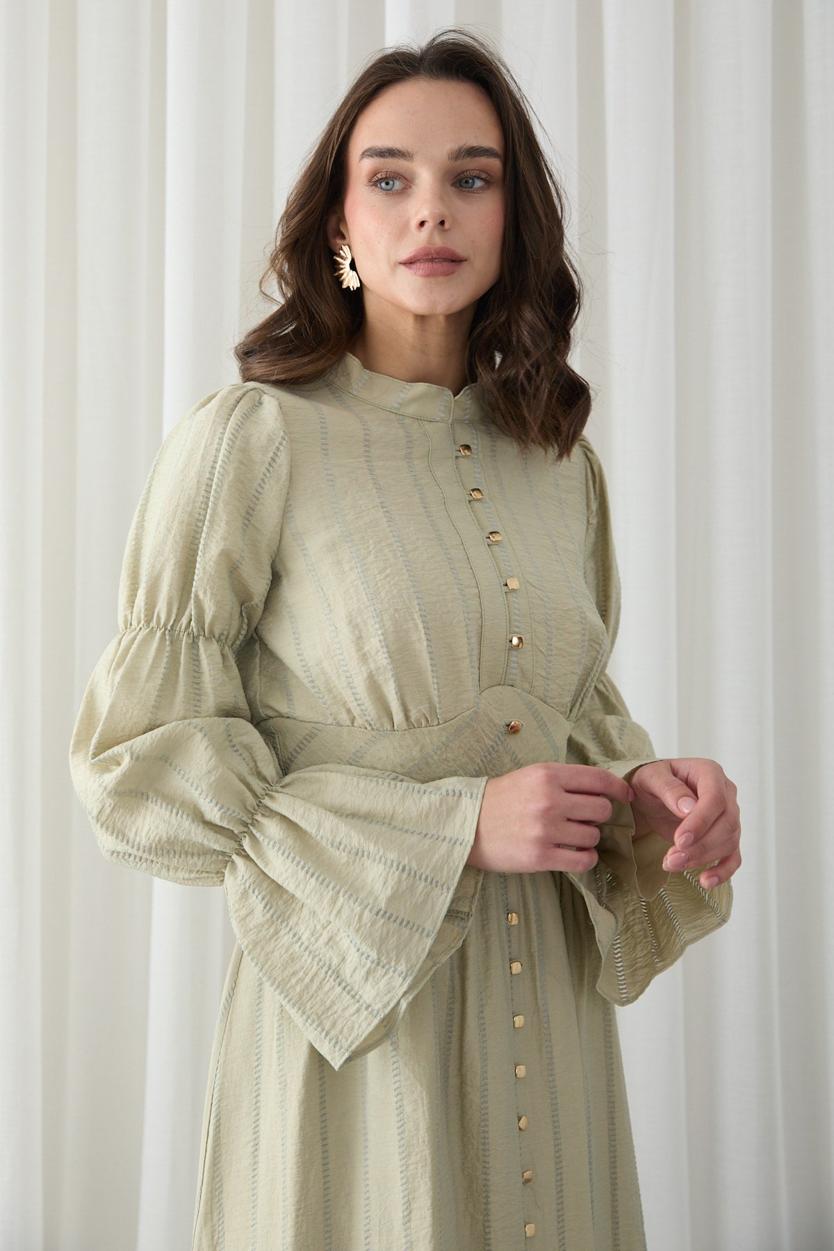 Beli Korsaj Detaylı Elbise 32-2835