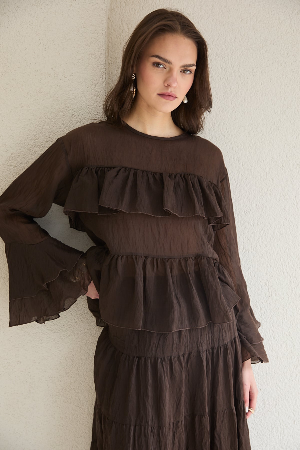 Fırfırlı Tül Tunik 32-2800