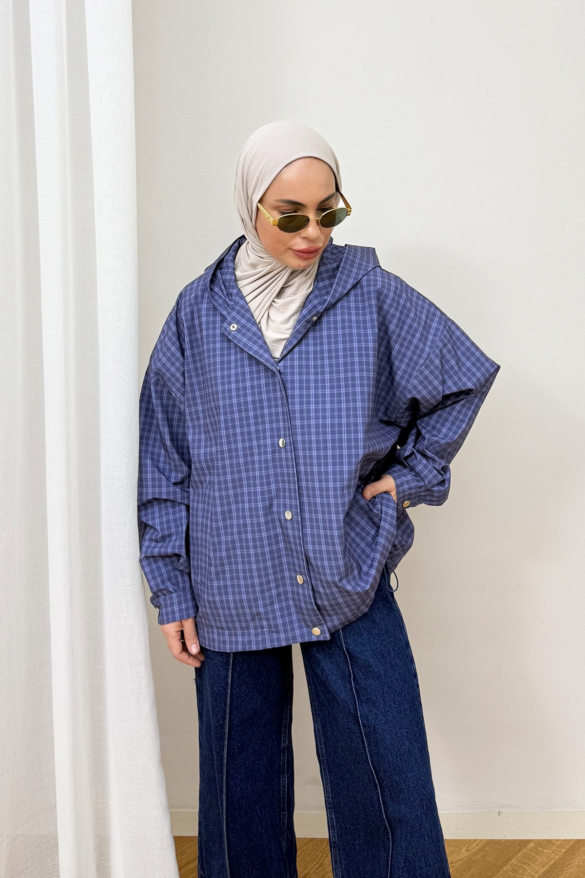 Ekose Çıtçıtlı Yağmurluk 3-4590