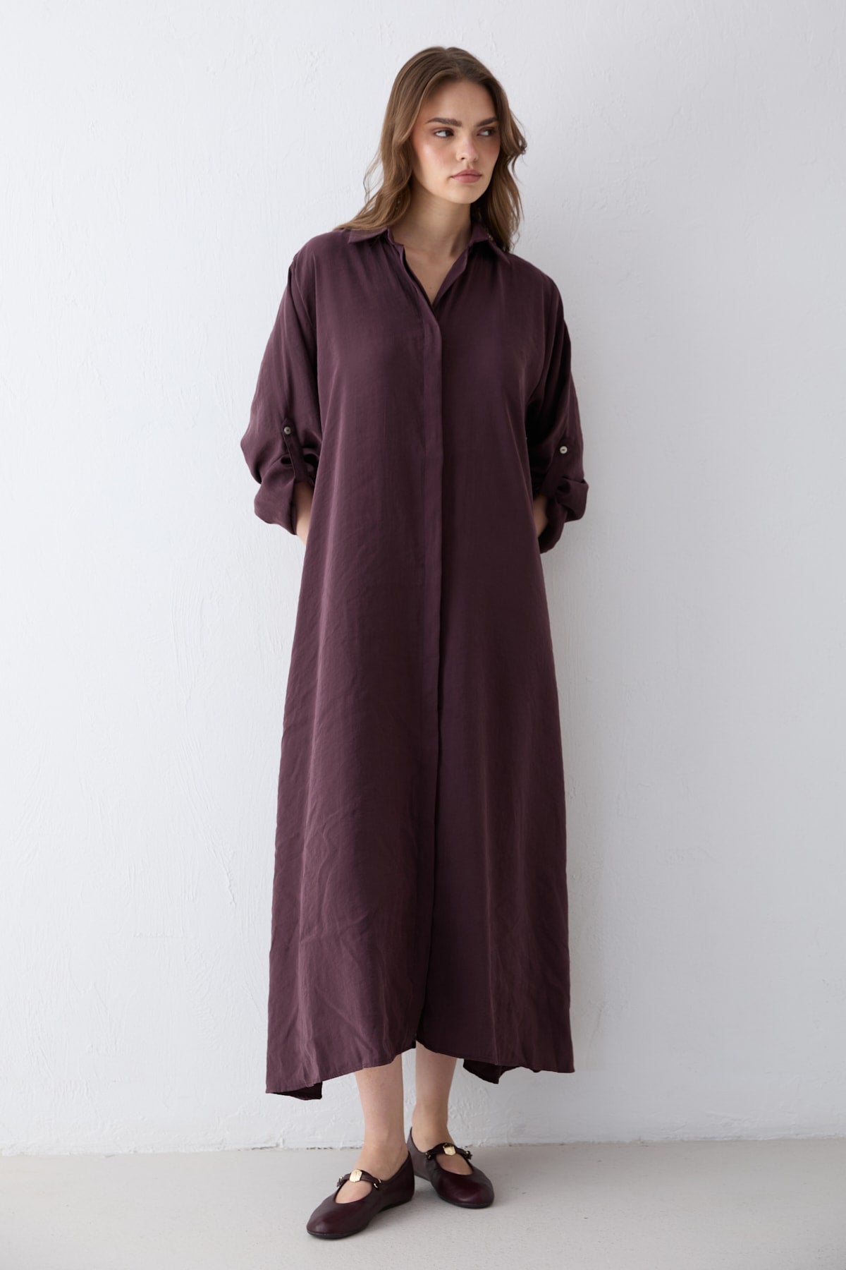 Kemerli Oversize Elbise 81-3270