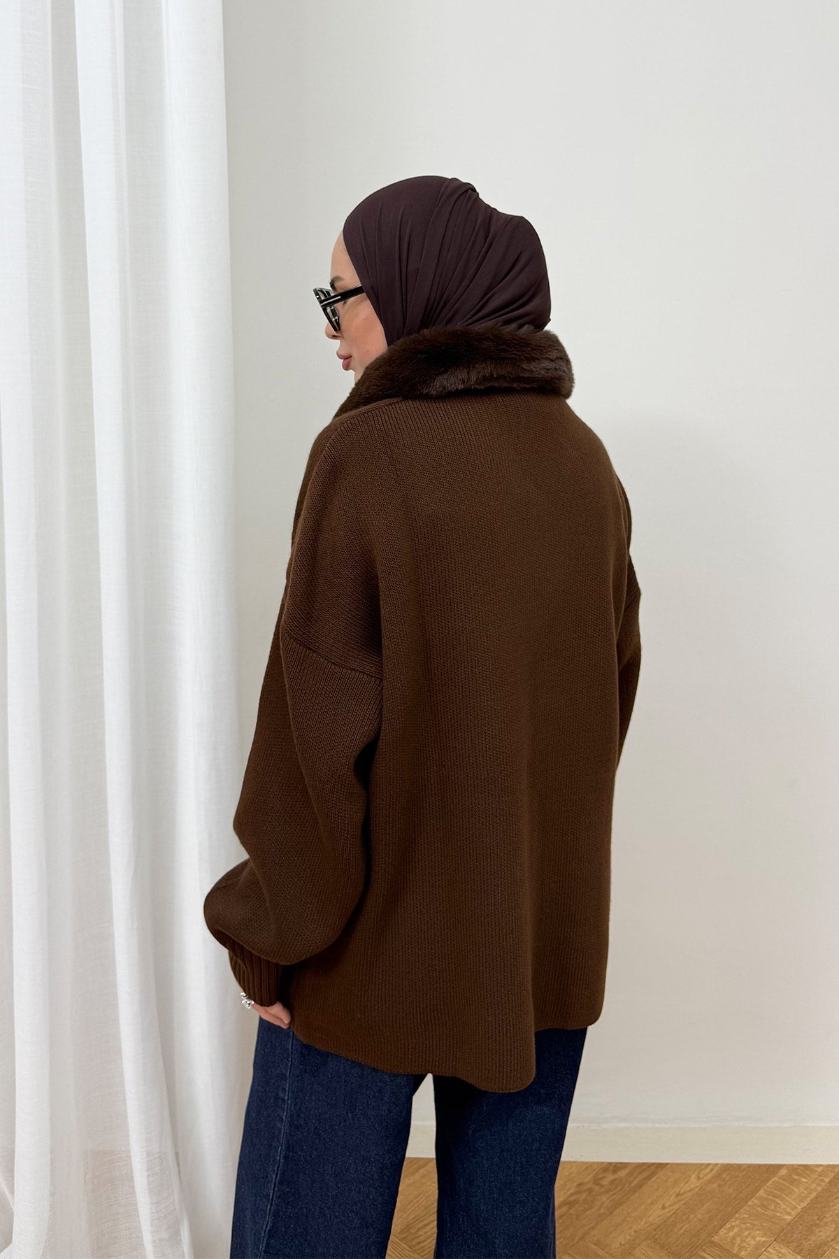Kürk Yaka Triko Hırka 87-26248