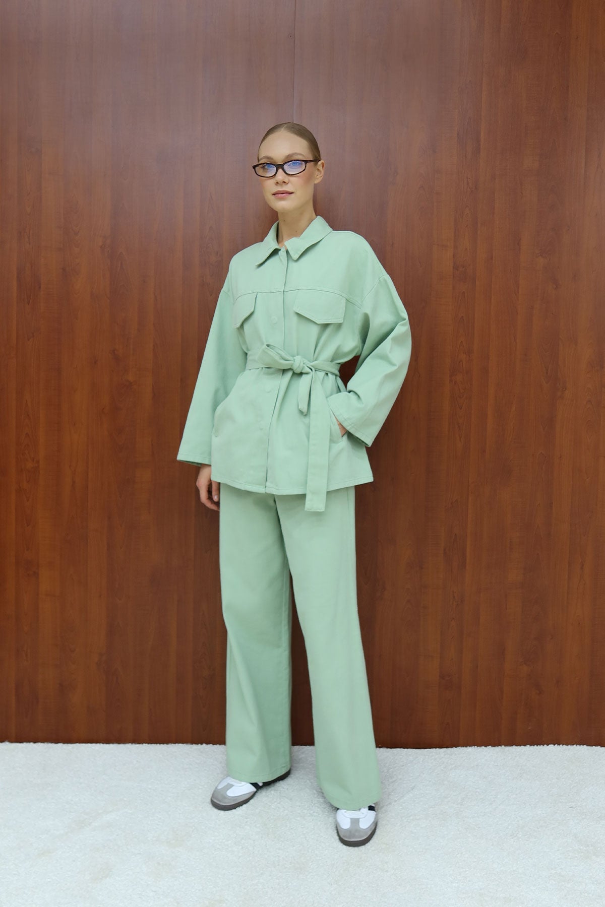 Gabardin Kuşaklı Takım 12-8843