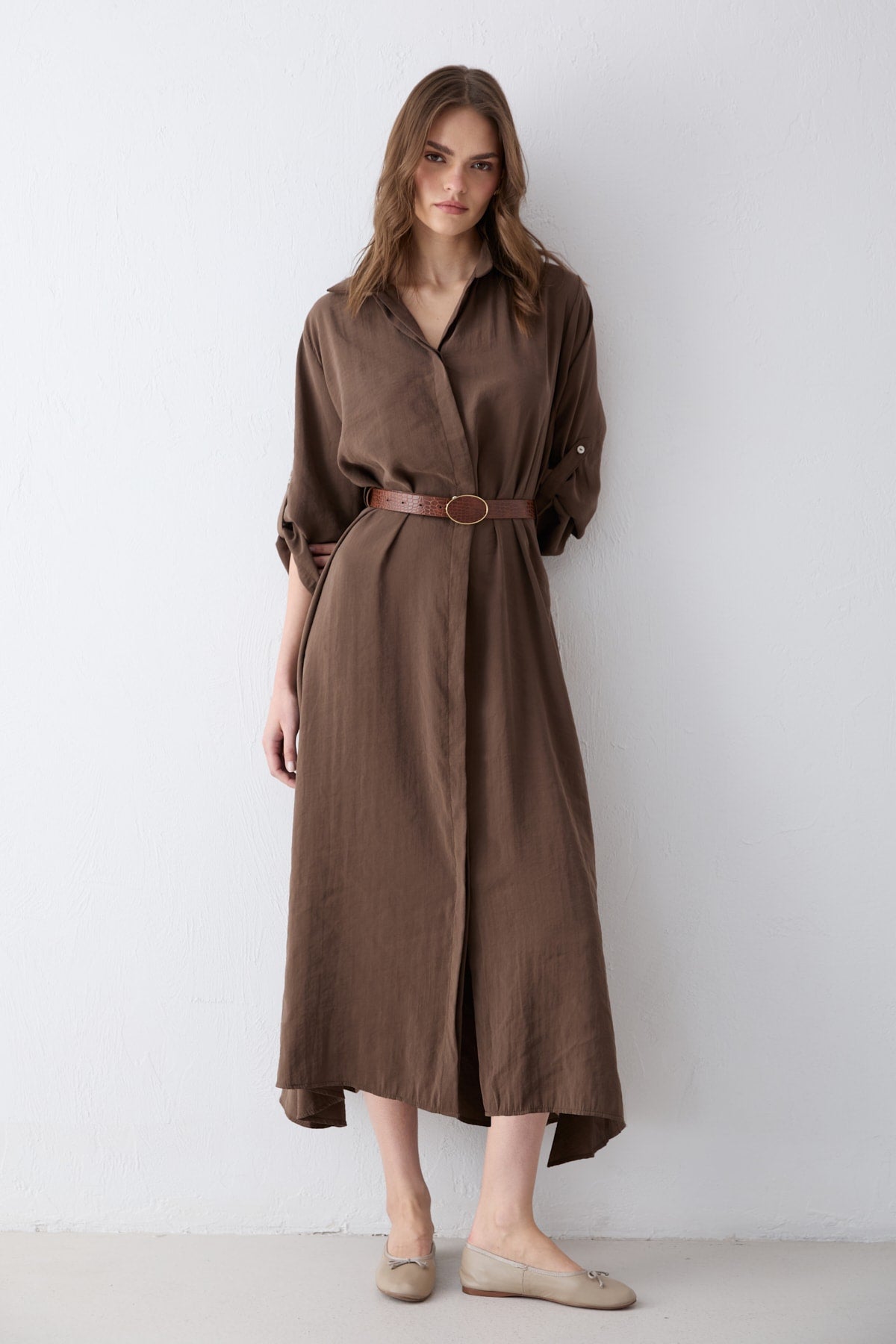 Kemerli Oversize Elbise 81-3270