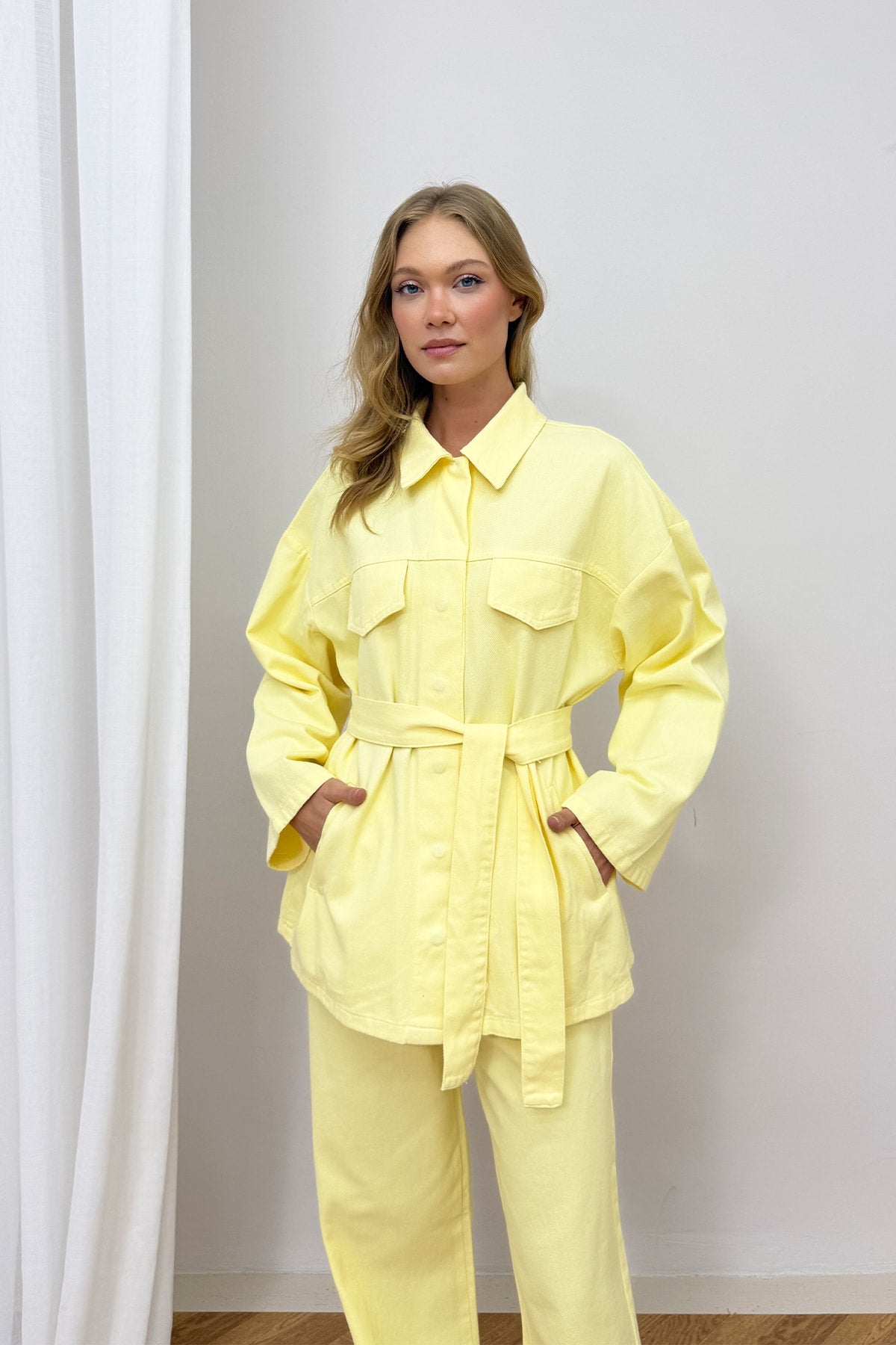 Gabardin Kuşaklı Takım 12-8843