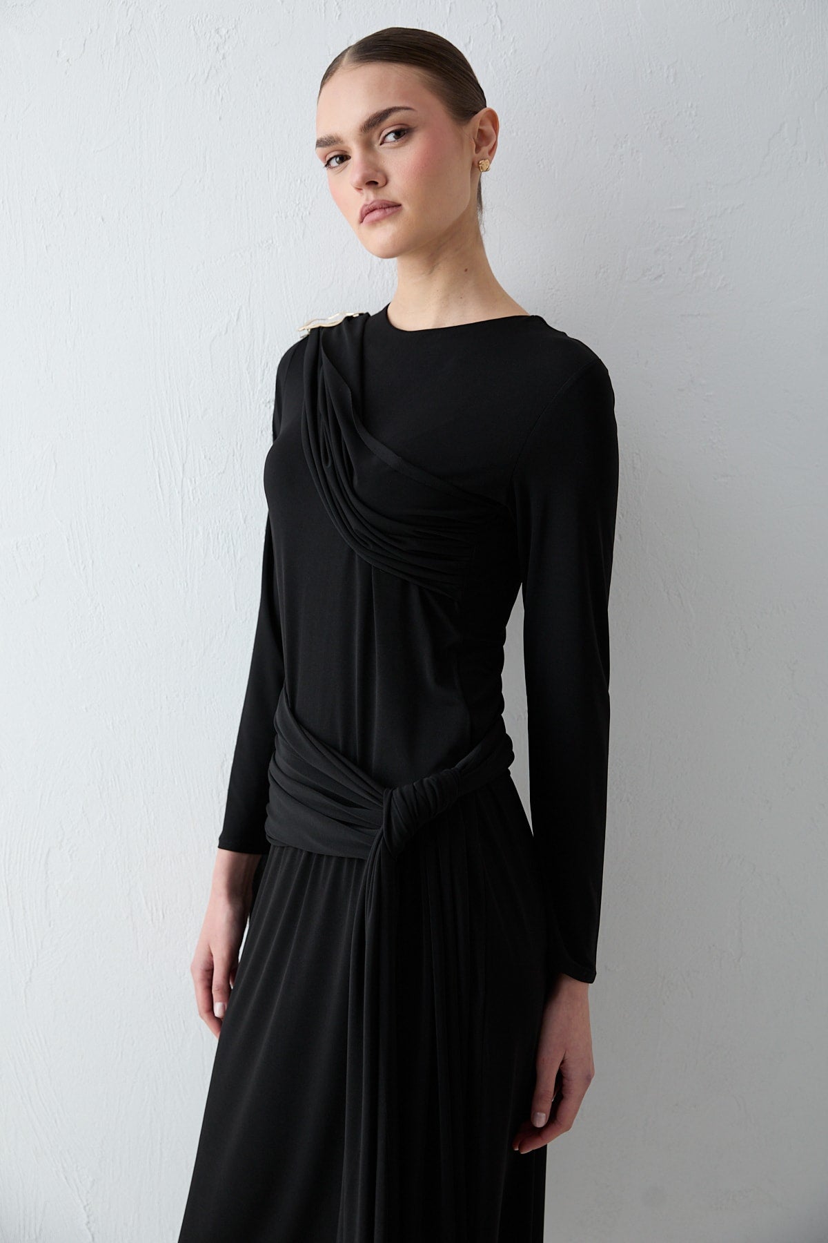 Likralı Bağlamalı Elbise 32-2663