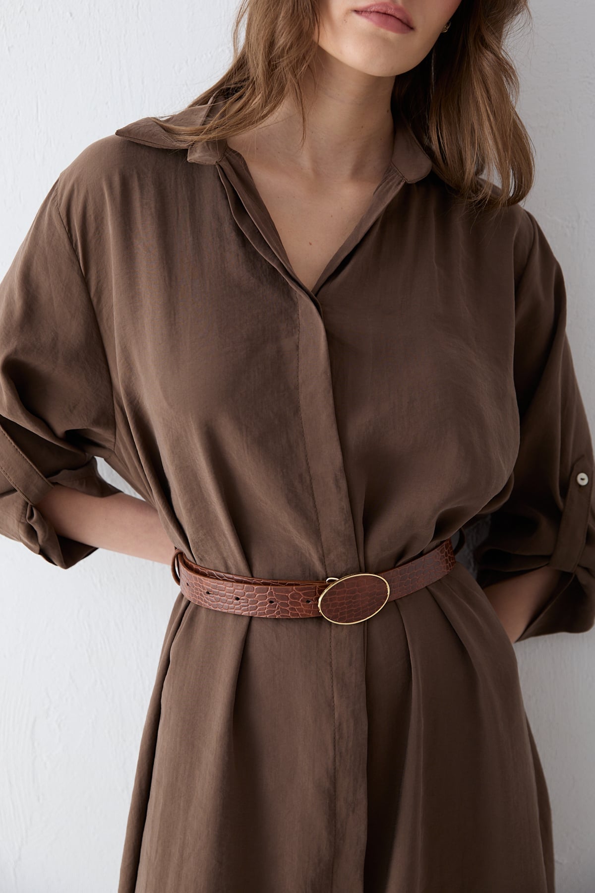 Kemerli Oversize Elbise 81-3270