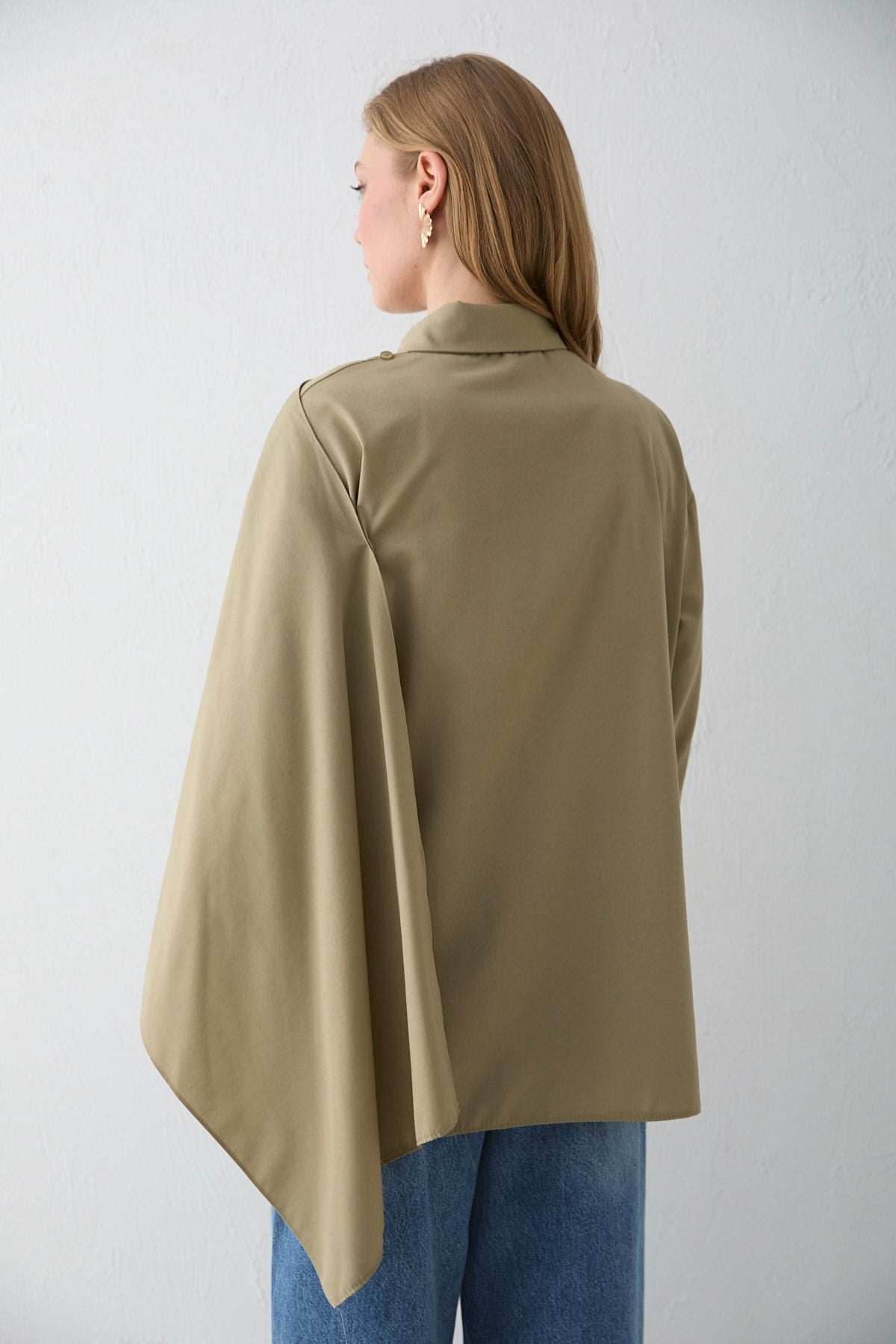 Şal Detaylı Poplin Gömlek 32-2757