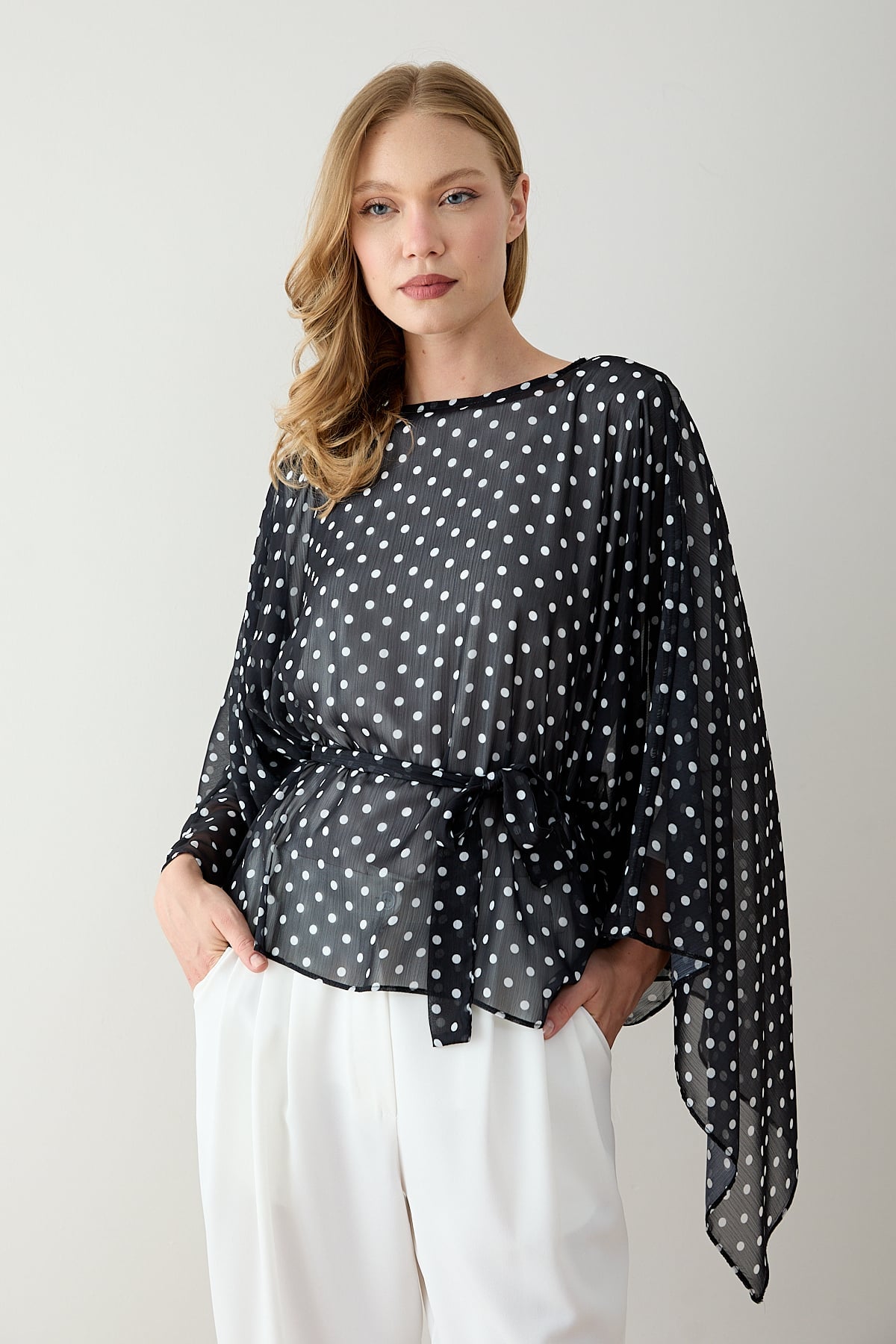 Puantiye Pelerin Tunik 12-5419