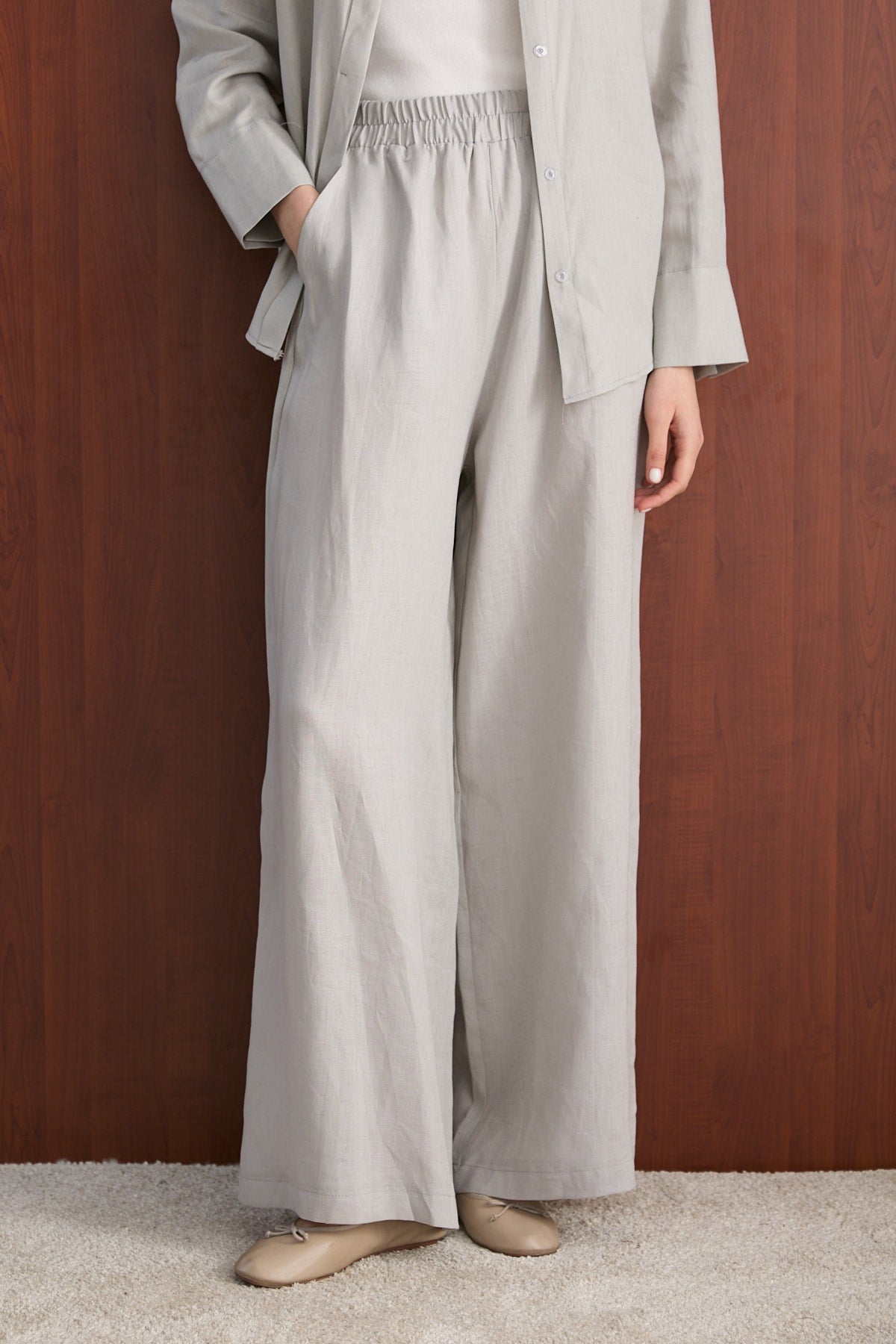 Keten Pantolon 32-2765-1 Kadın Pantolon