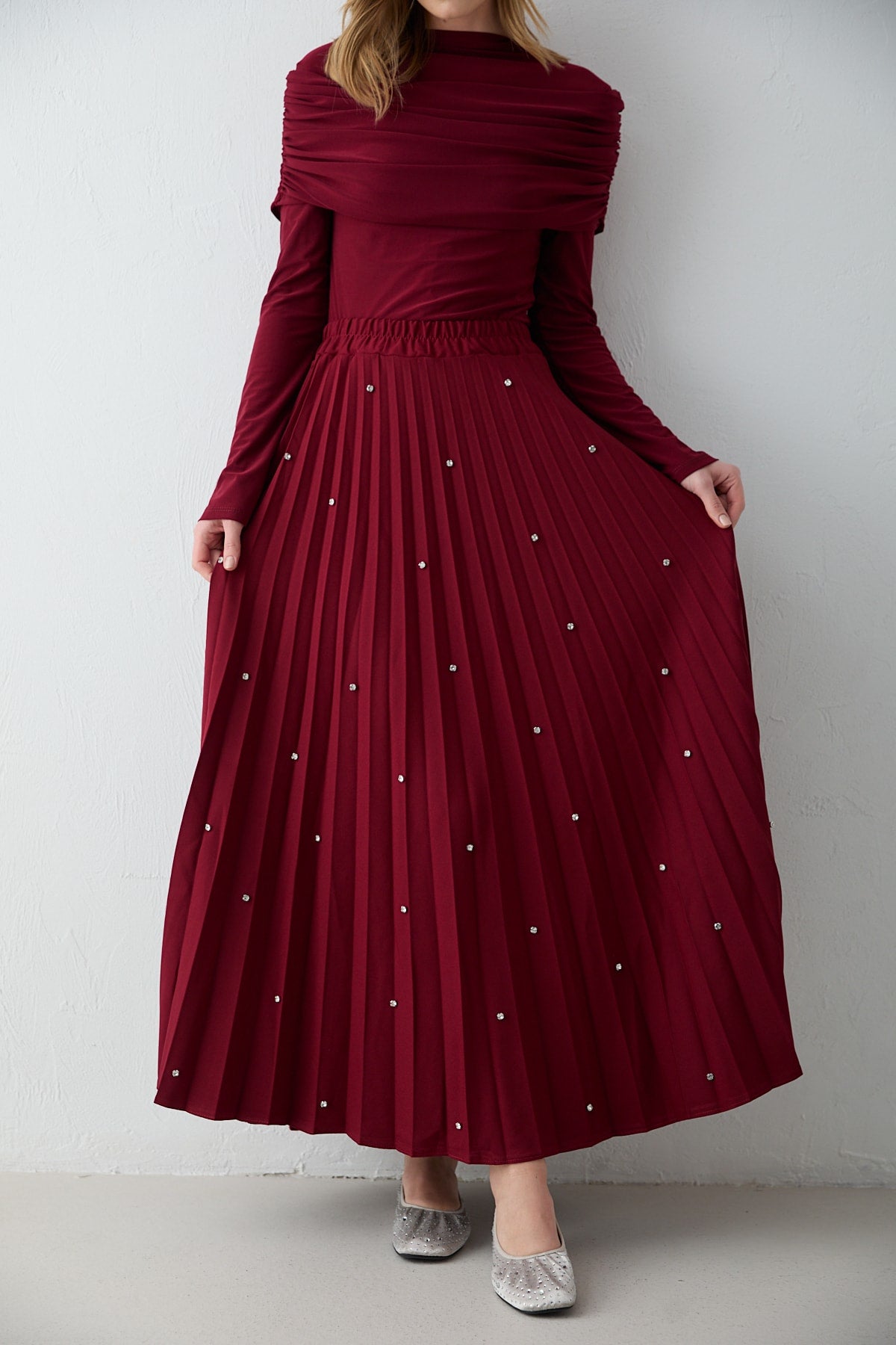 Taşlı Pilise Etek 32-3541-1