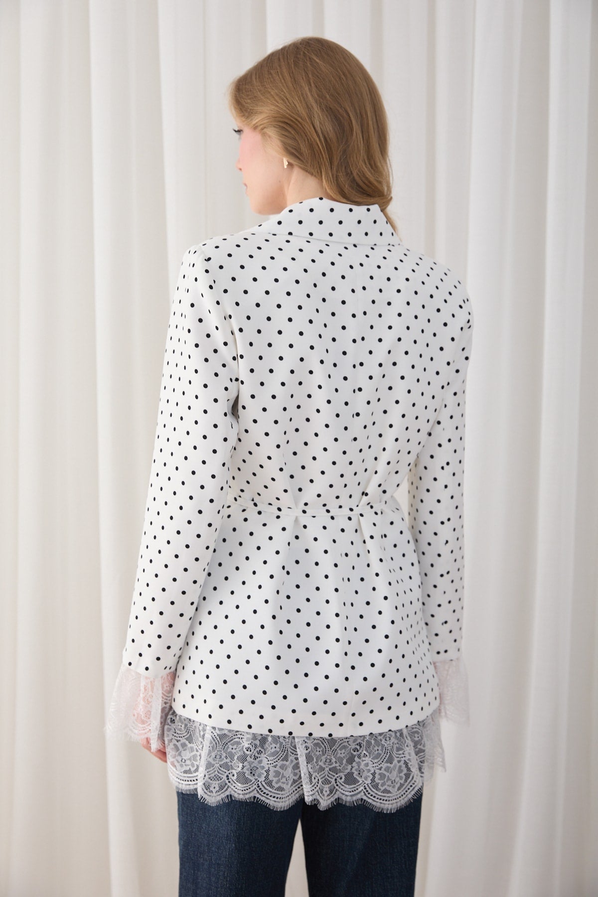 Dantelli Puantiyeli Ceket 32-2868