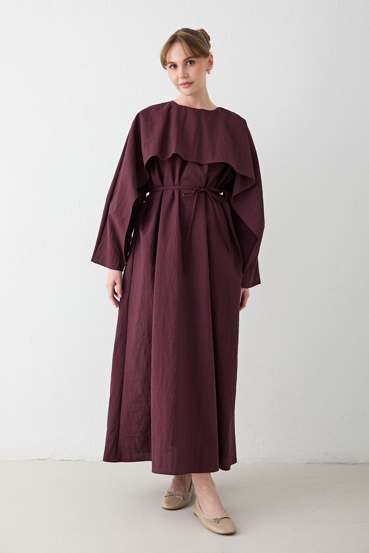 Pelerin Detaylı Elbise 32-2604