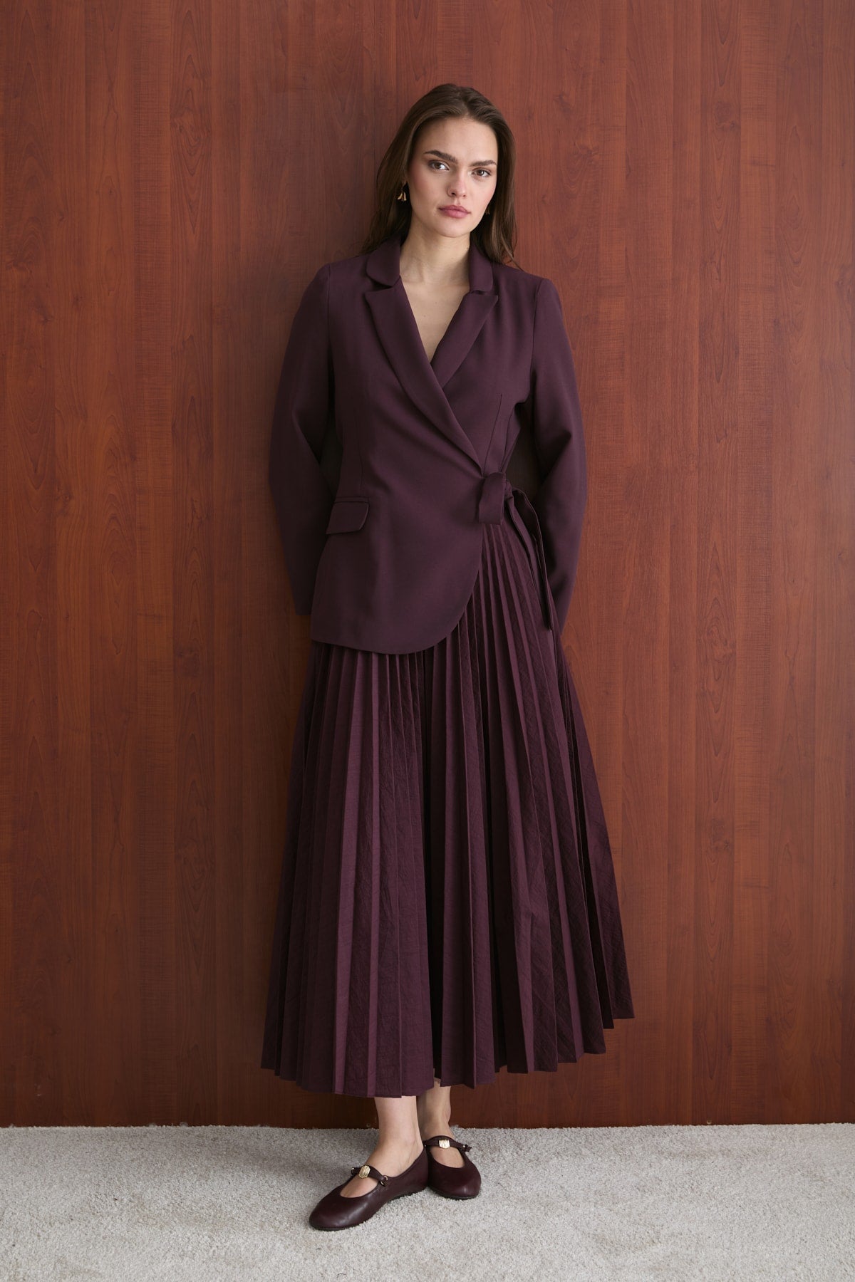 Piliseli Ceket Elbise 32-2687