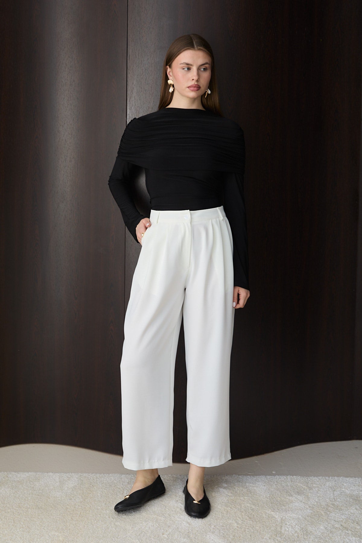 Basic Pantolon 32 Ekru Kadın Pantolon