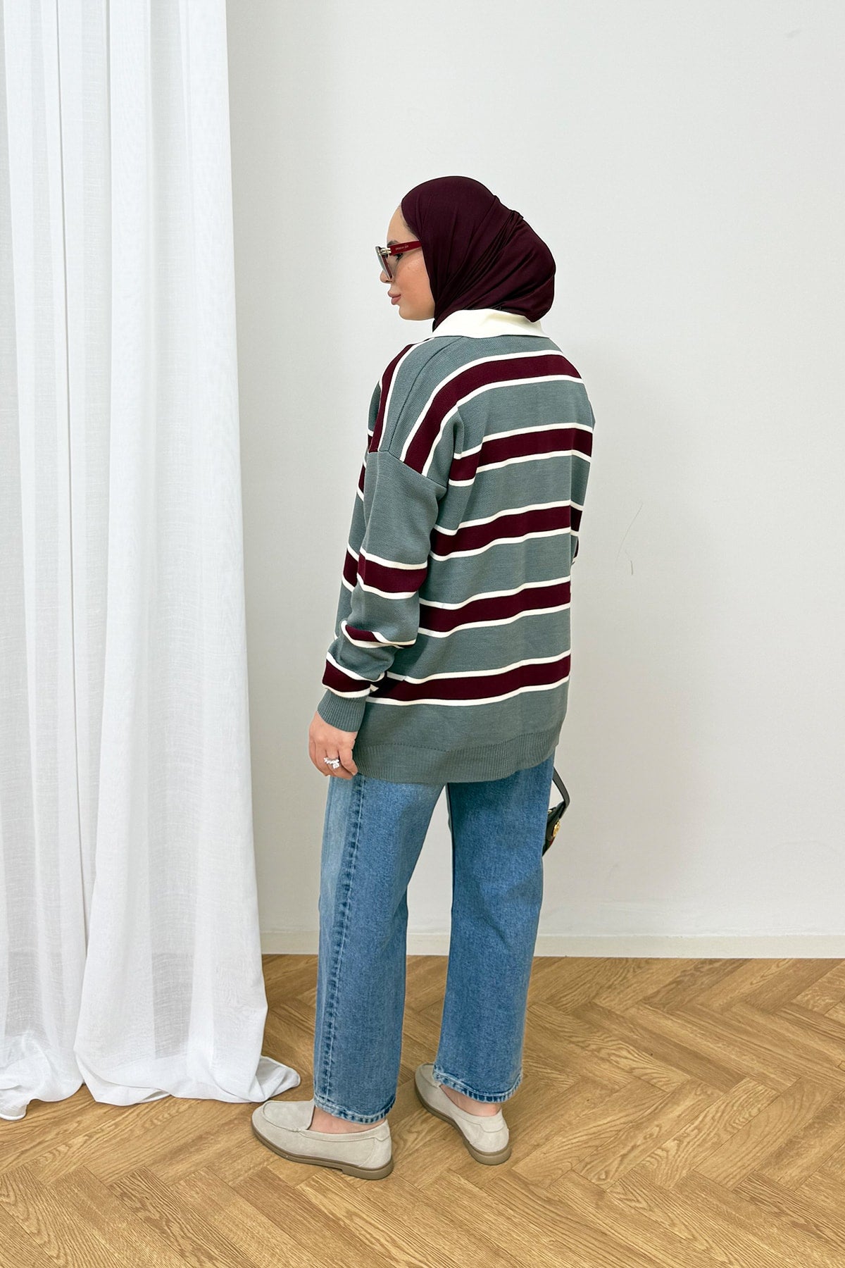 Çizgili Triko Kazak 87-25730