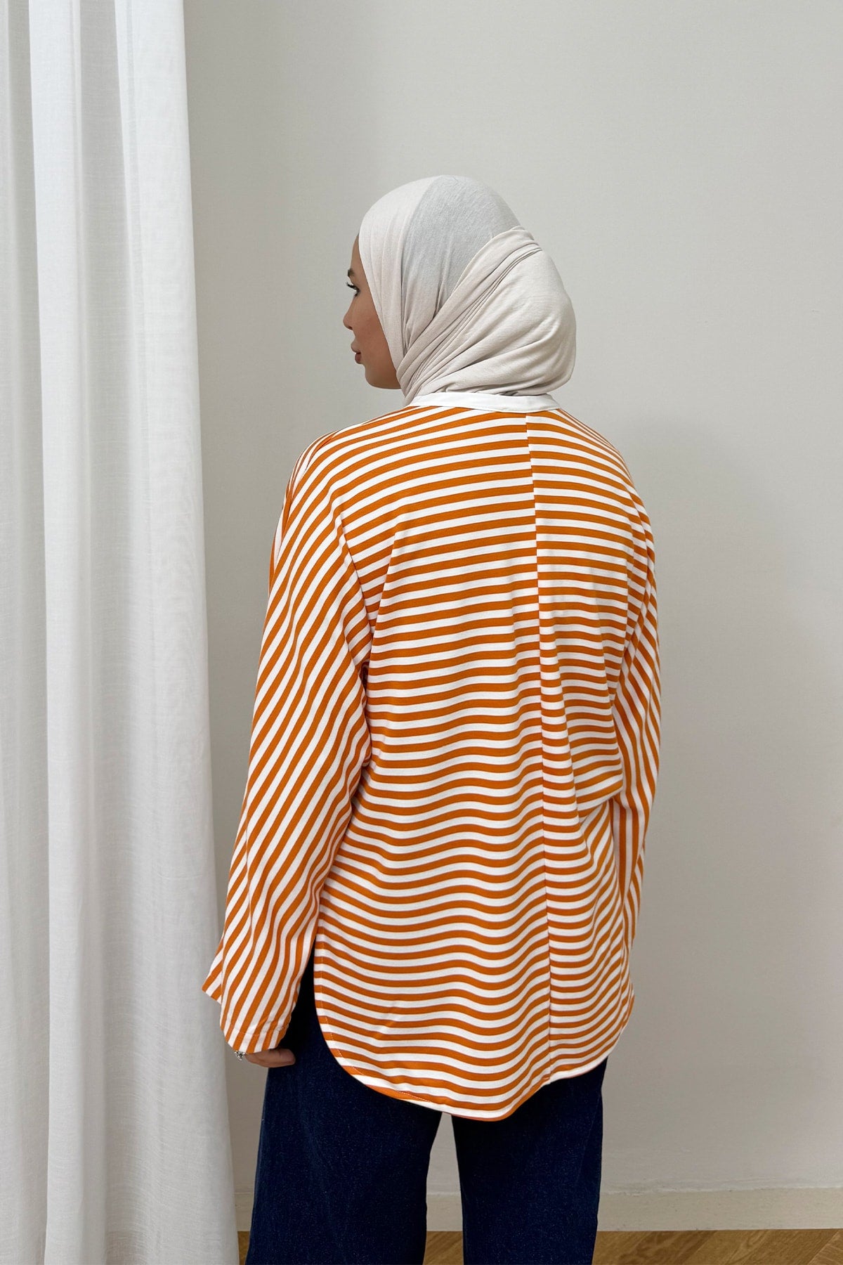Çizgili İki İplik Tunik 79-7039