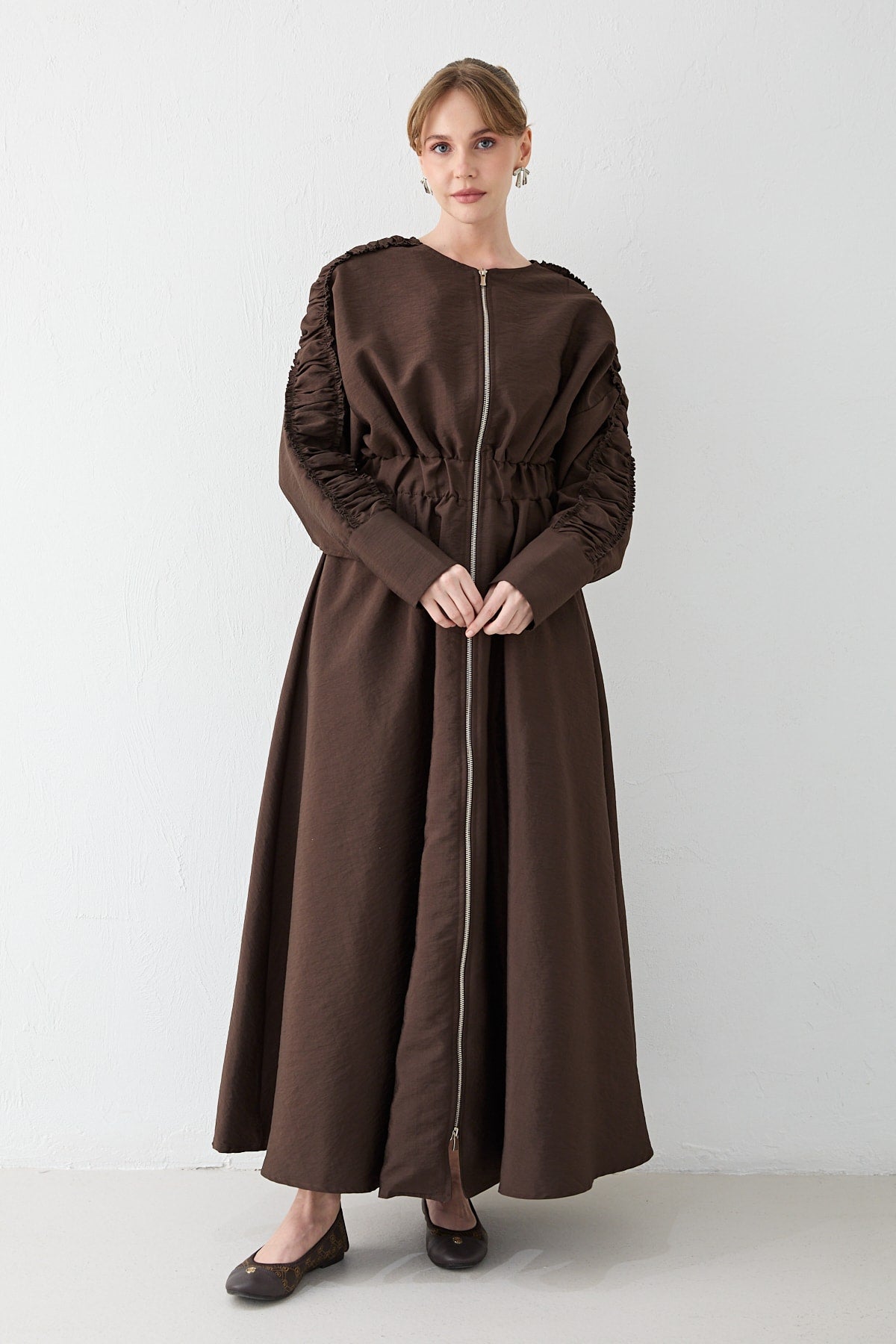 Büzgü Detaylı Elbise 77-1985