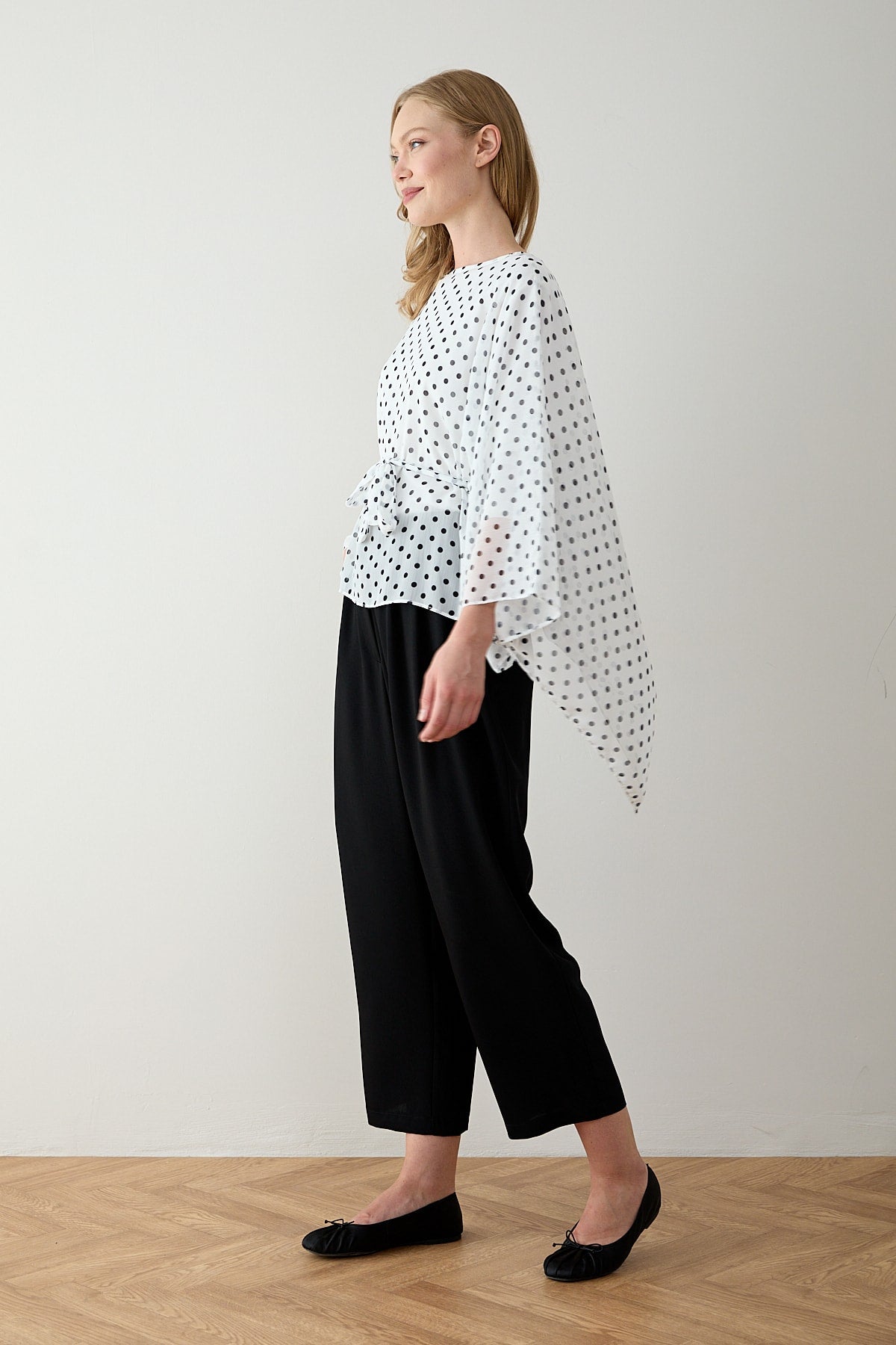 Puantiye Pelerin Tunik 12-5419
