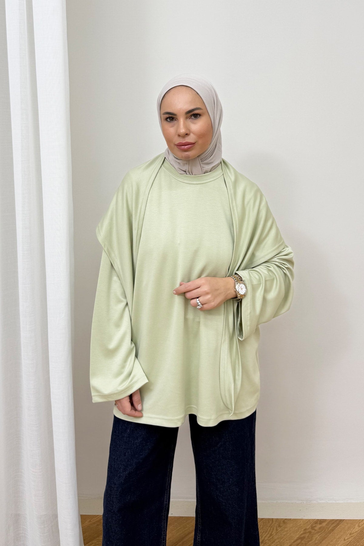 Şal Detaylı Tunik 3-4585