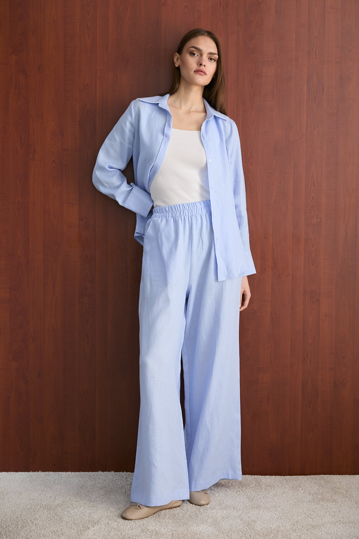 Keten Pantolon 32-2765-1 Kadın Pantolon