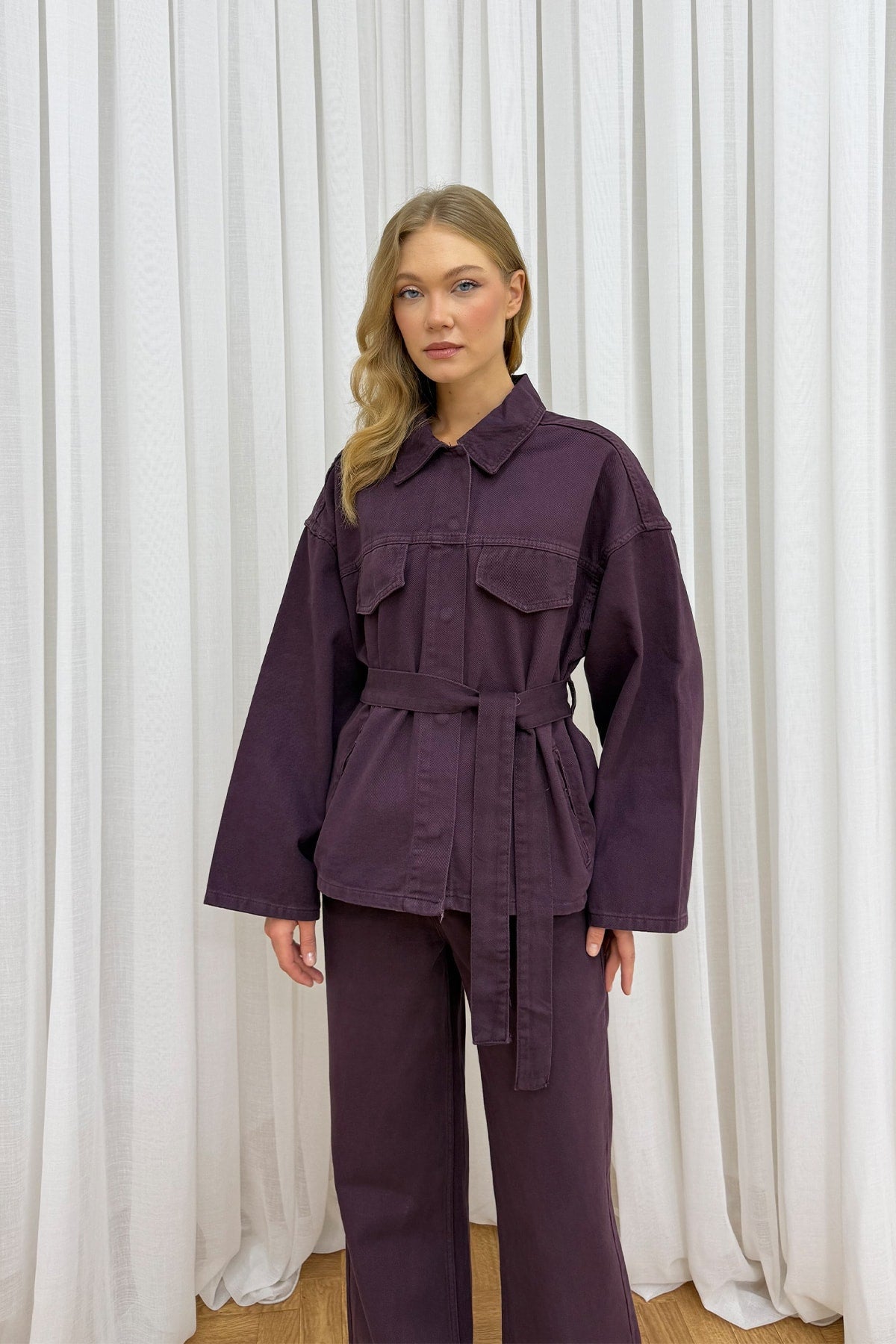 Bağlamalı Denim Takım 86-0275