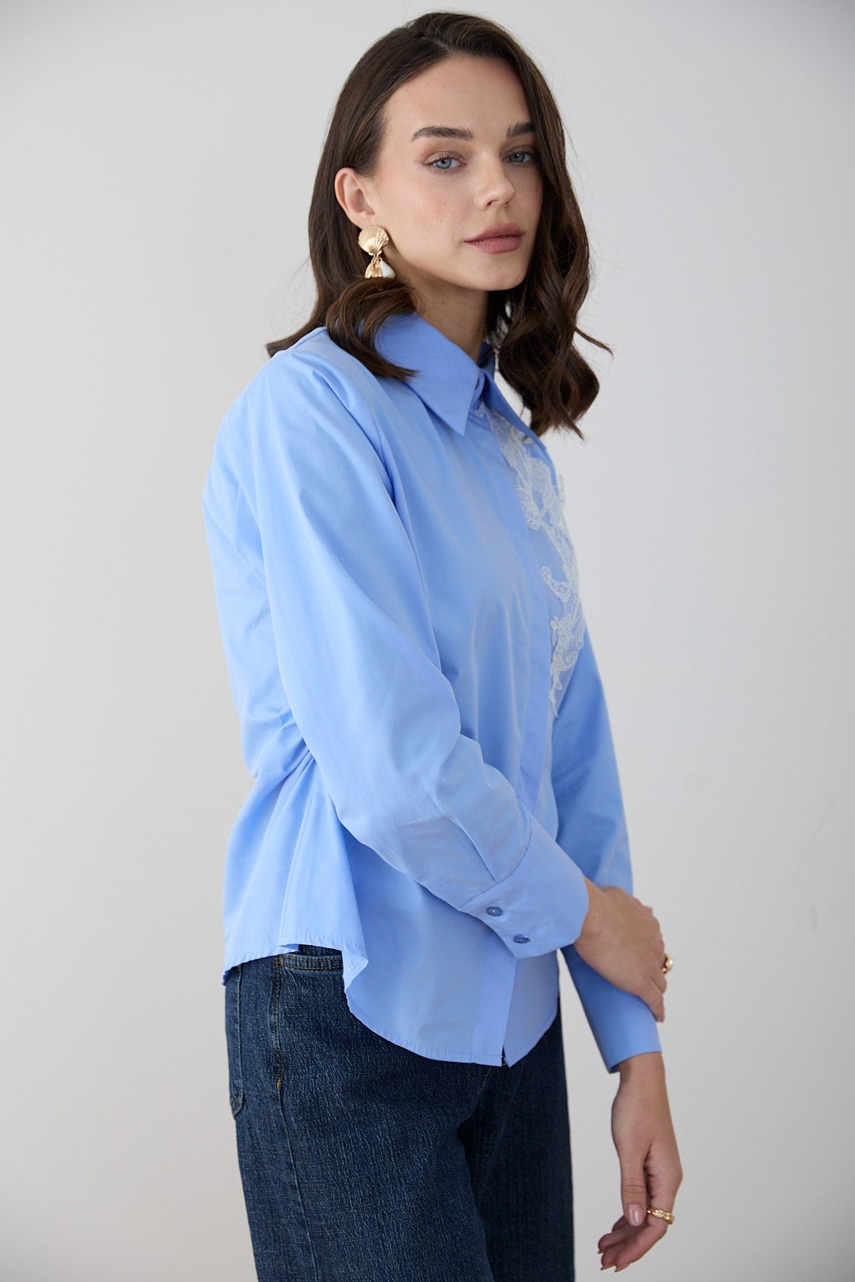 İşlemeli Gömlek 32-2807