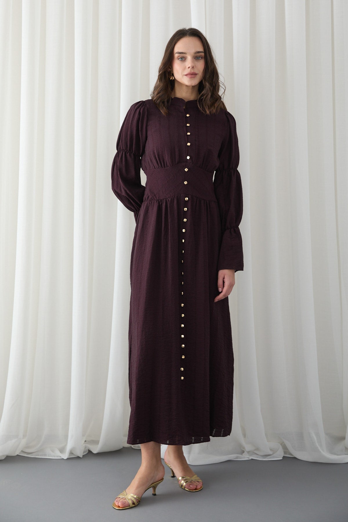 Beli Korsaj Detaylı Elbise 32-2835