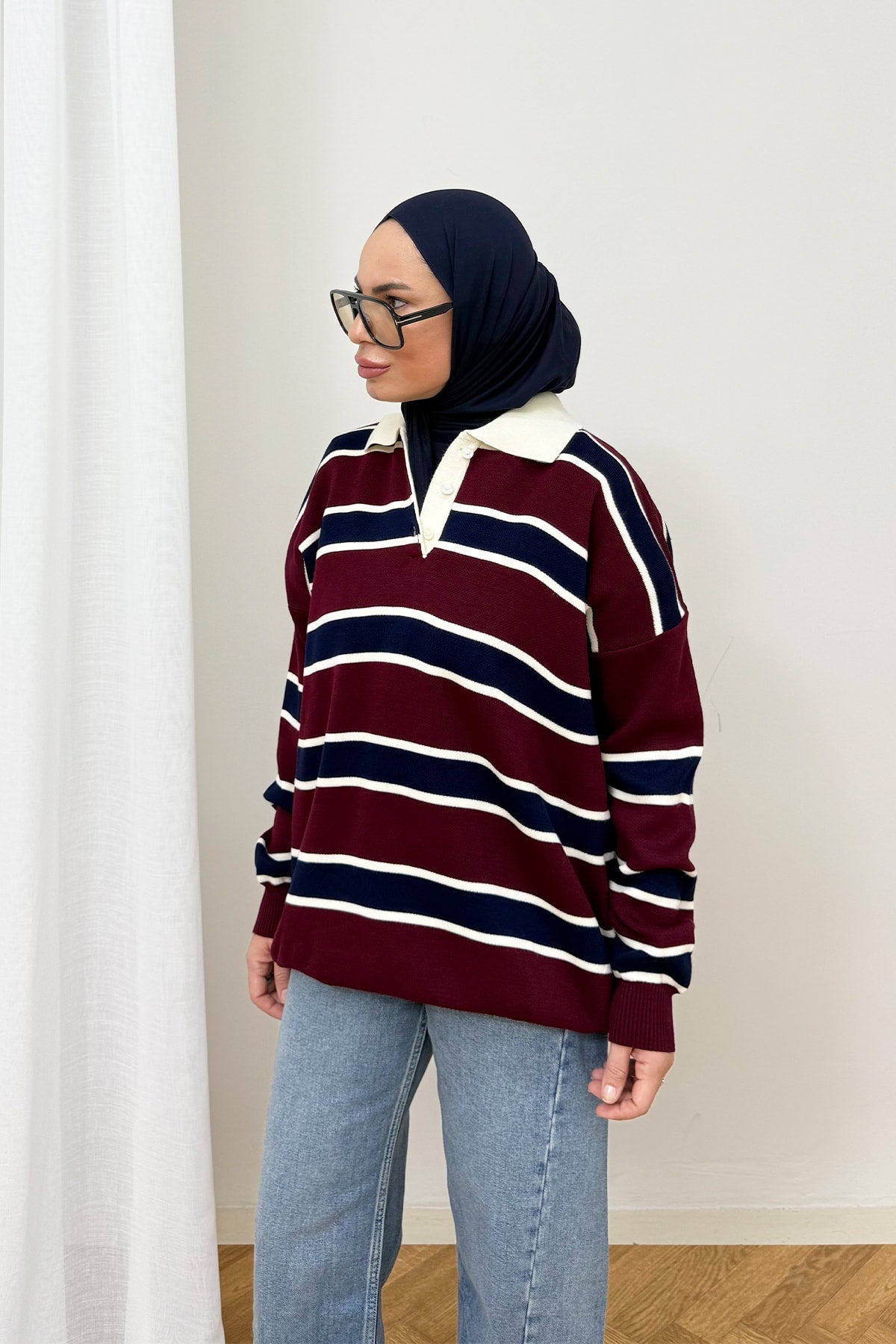 Çizgili Triko Kazak 87-25730