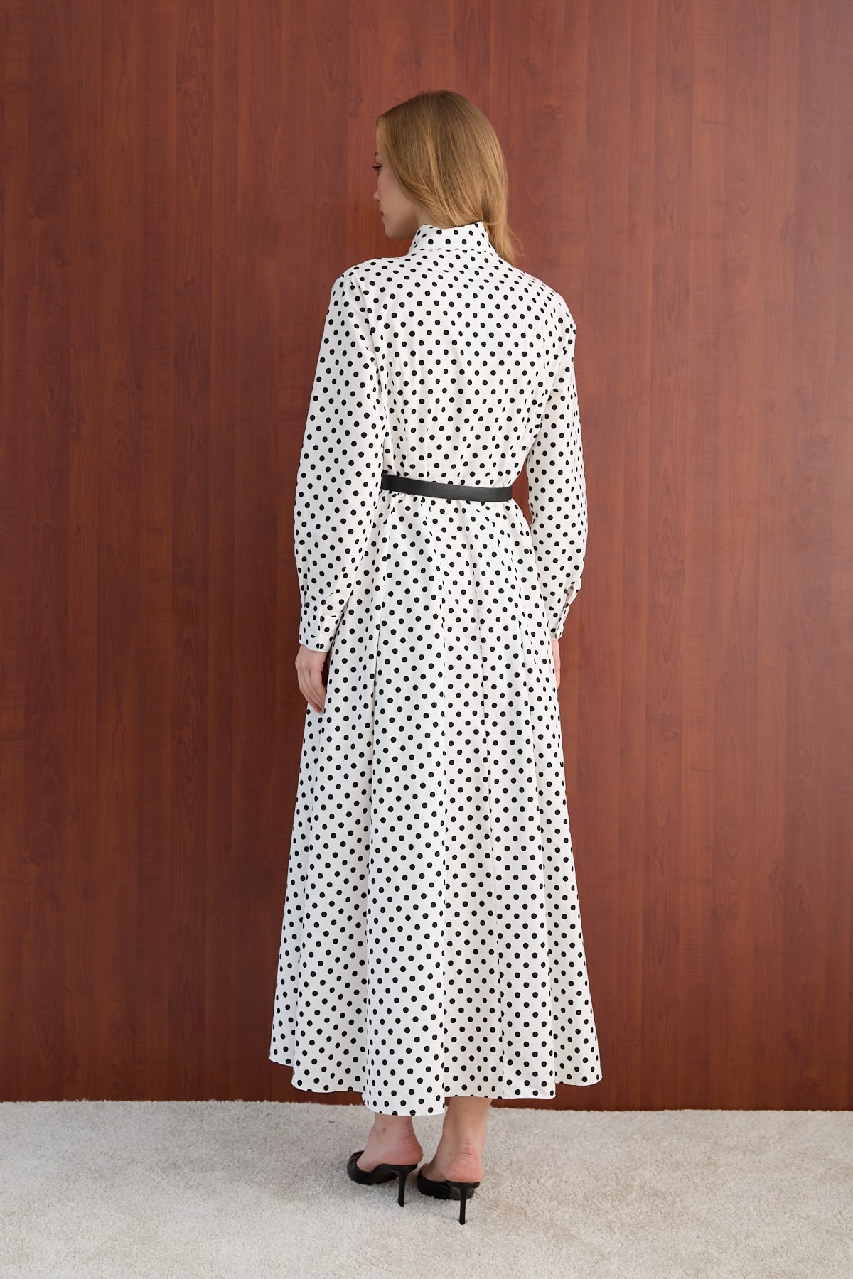 Puantiye Poplin Elbise 32-2766