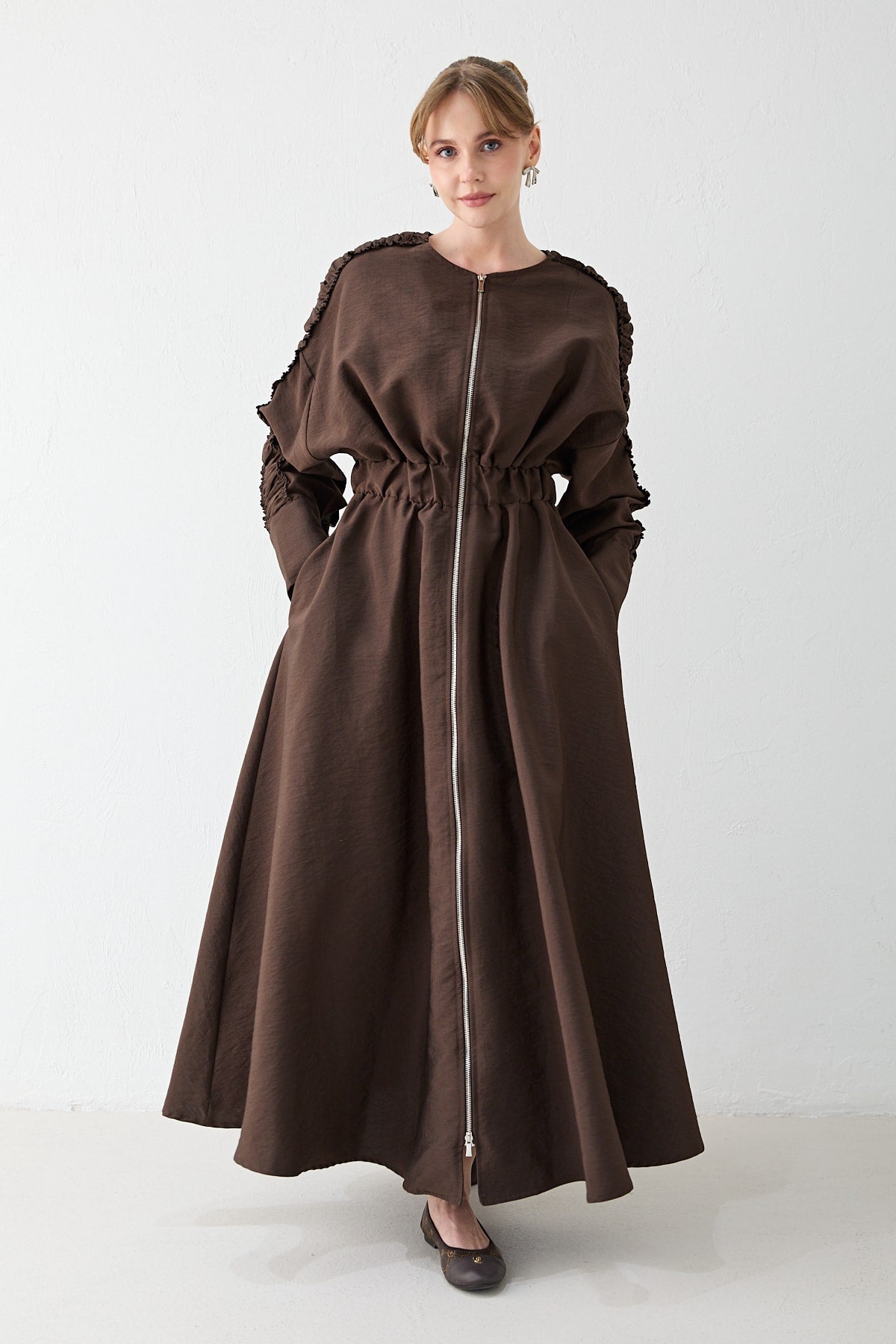 Büzgü Detaylı Elbise 77-1985