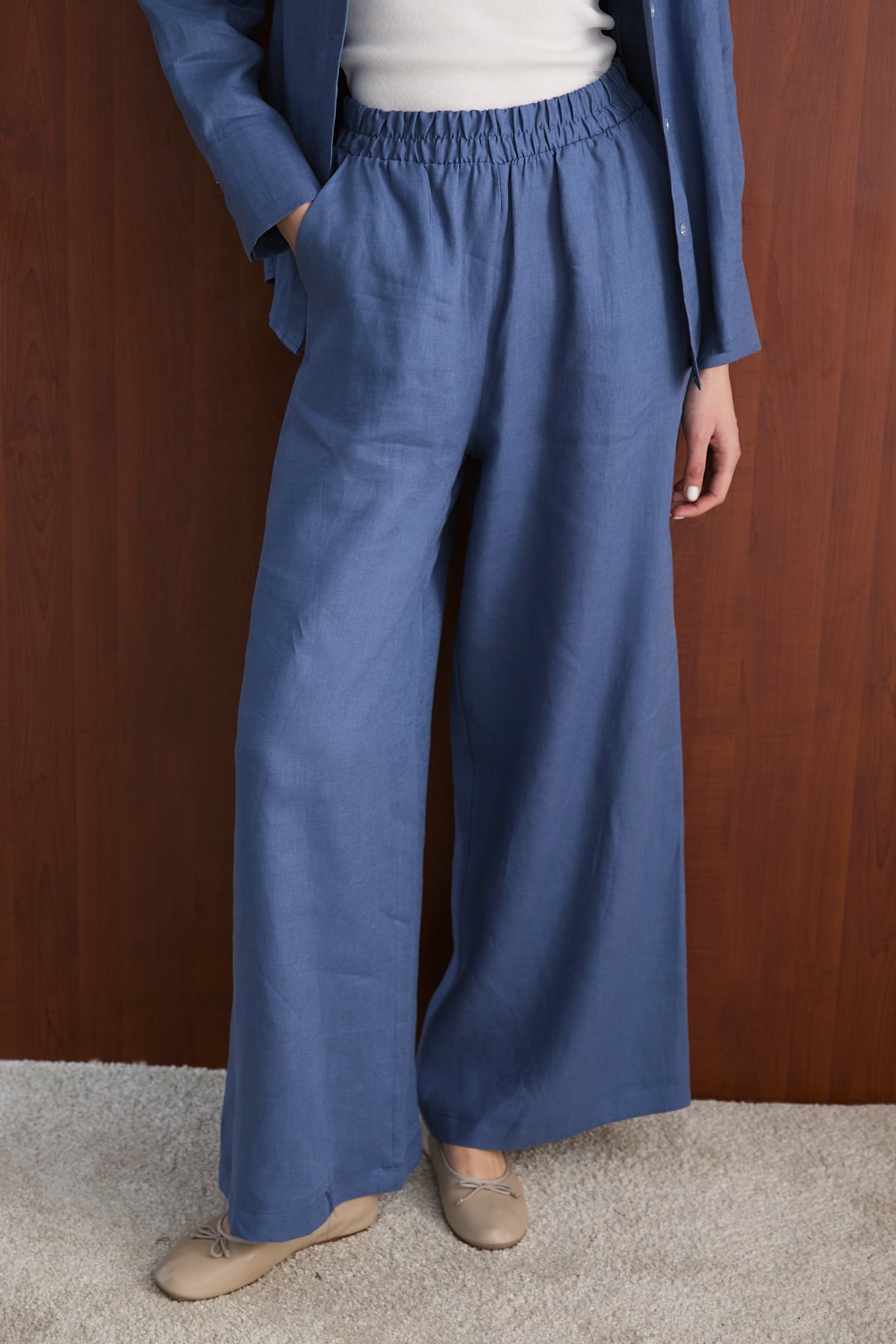 Keten Pantolon 32-2765-1 Kadın Pantolon