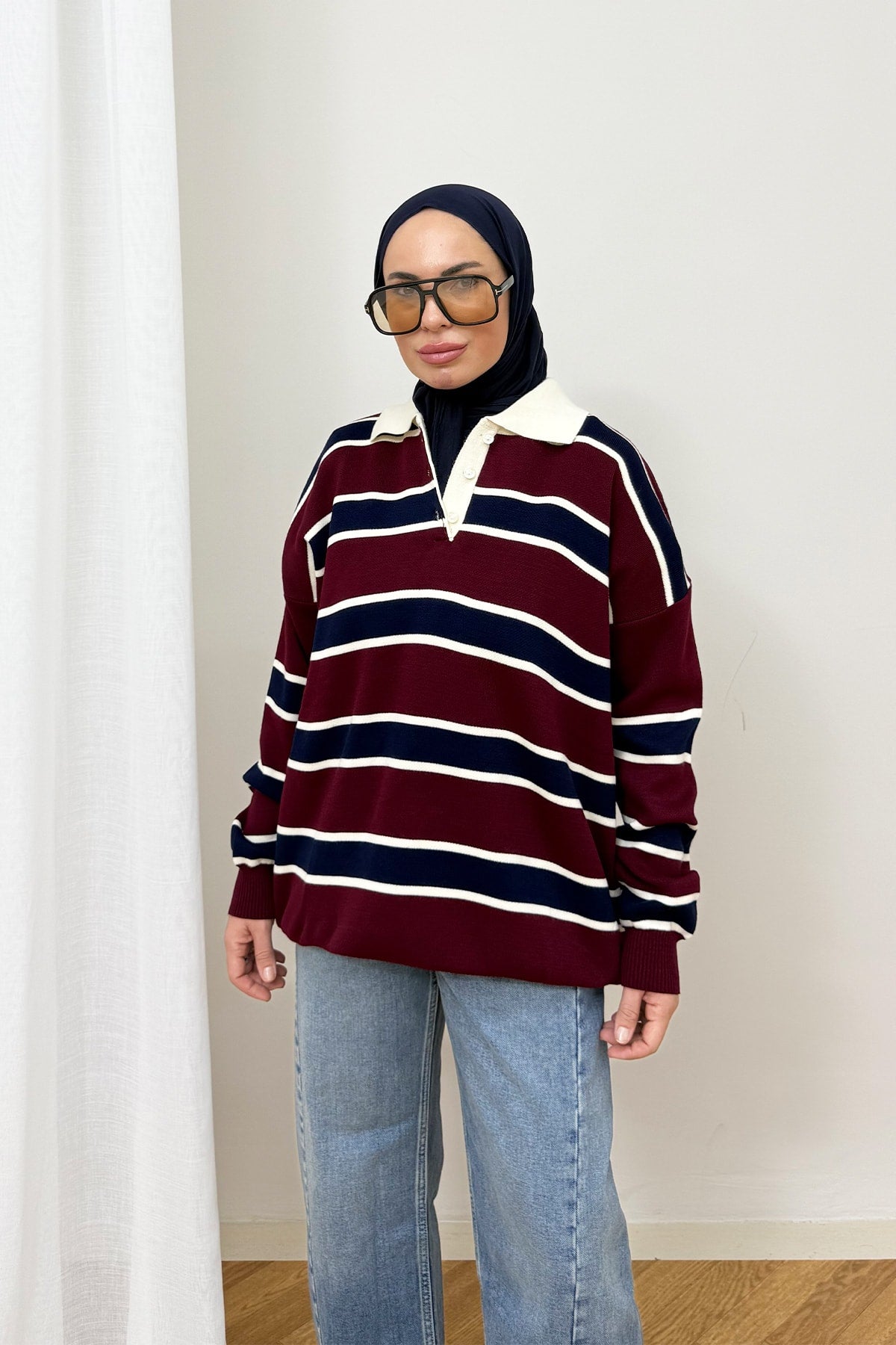 Çizgili Triko Kazak 87-25730