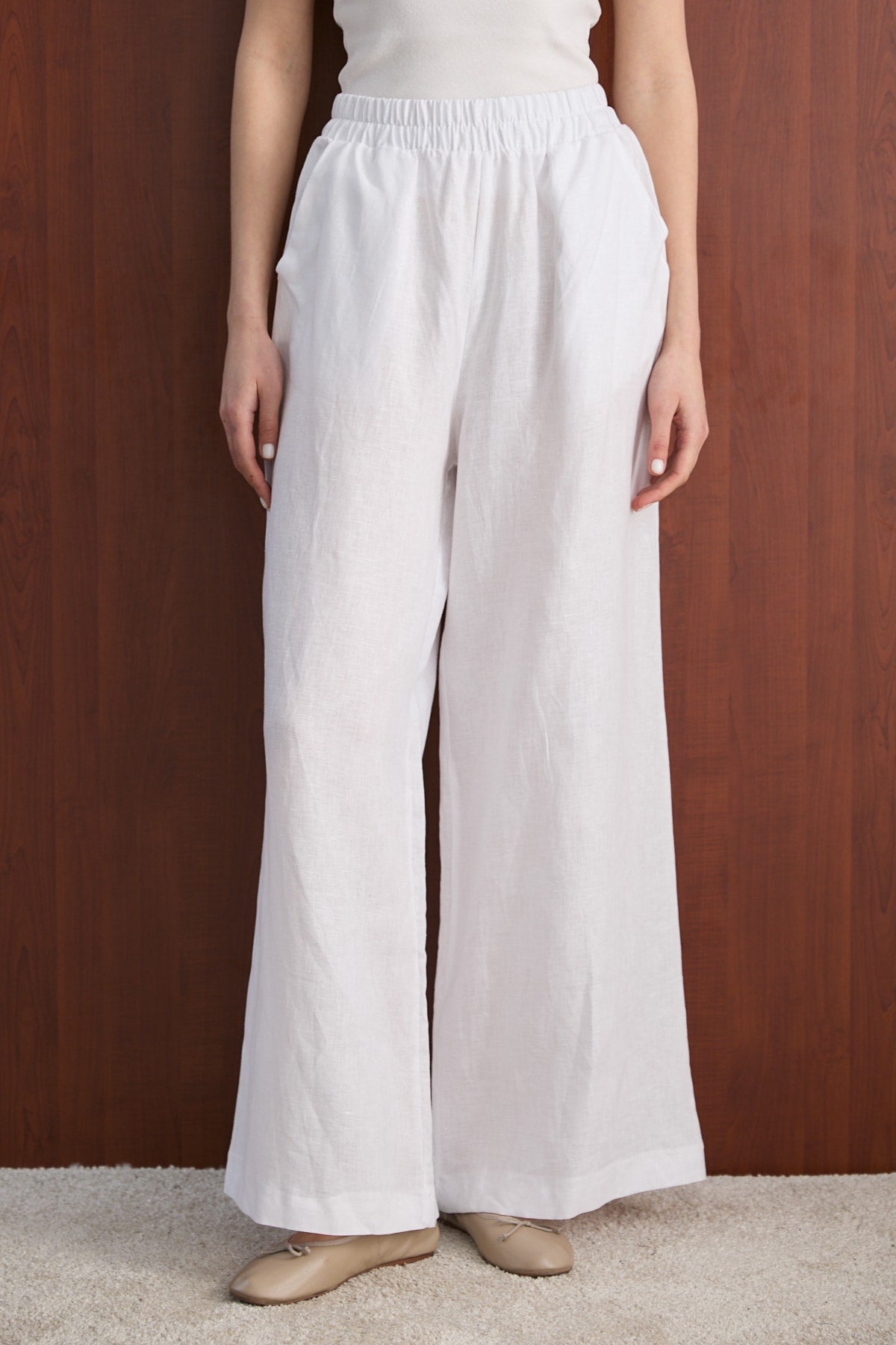 Keten Pantolon 32-2765-1 Kadın Pantolon