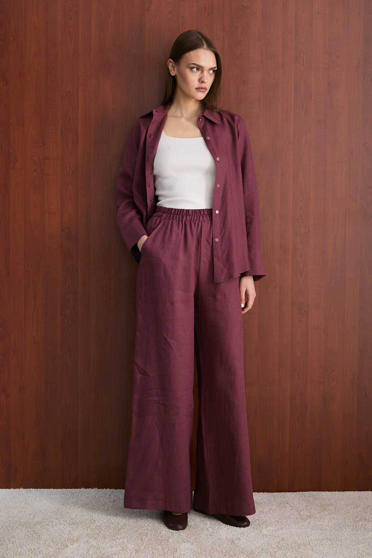 Keten Pantolon 32-2765-1 Kadın Pantolon