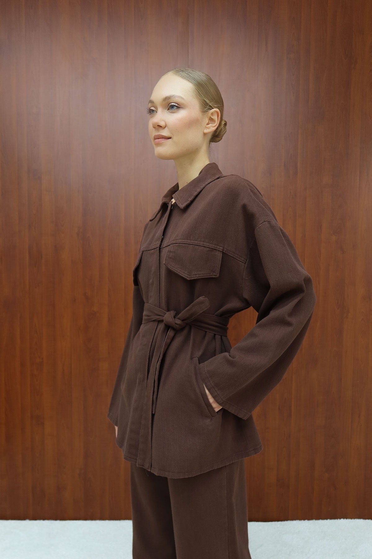 Gabardin Kuşaklı Takım 12-8843