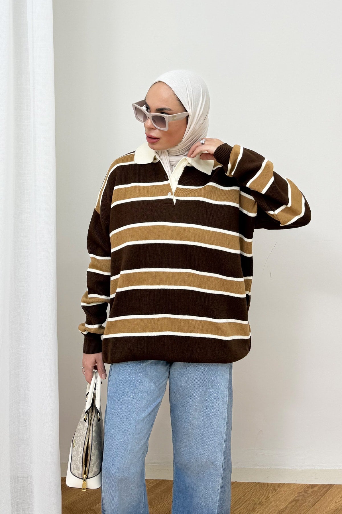 Çizgili Triko Kazak 87-25730