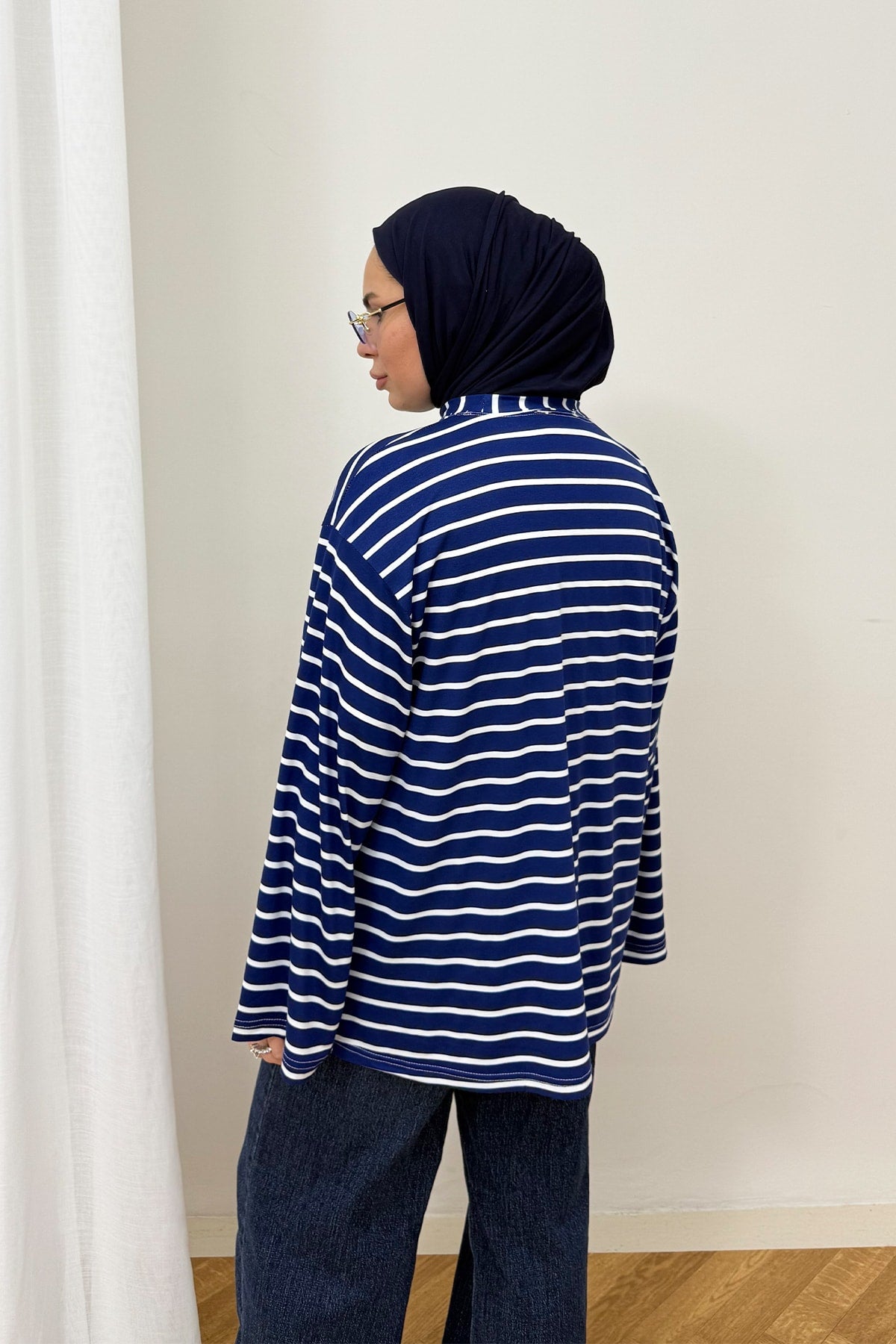 Geniş Çizgili Tunik 3-0011