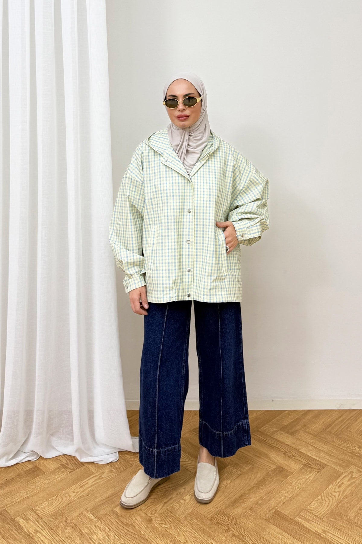 Ekose Çıtçıtlı Yağmurluk 3-4590